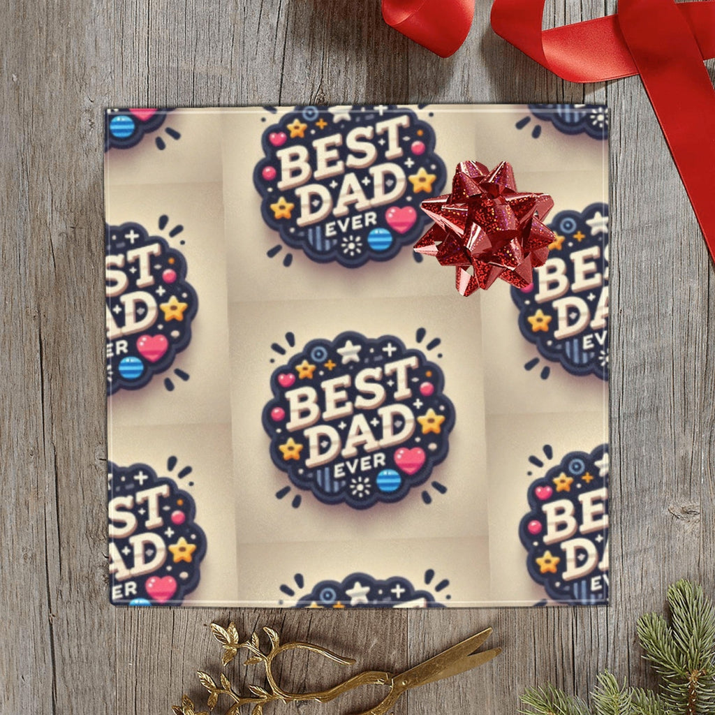 Best Dad Ever Circle Custom Gift Wrapping Paper - 58"x 23" (Made in USA)