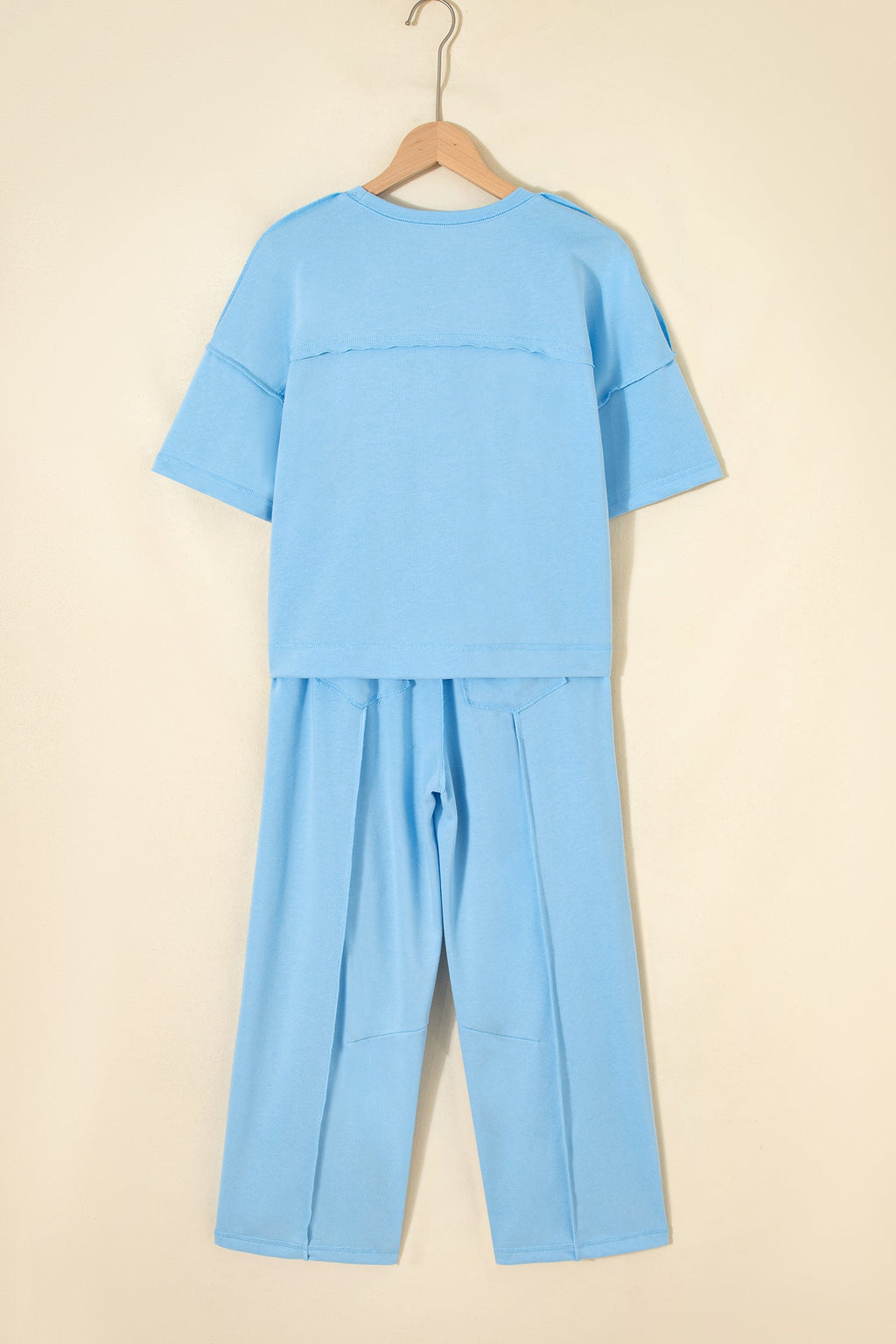 Solid Drop Shoulder Boxy Tee & Barrel Pants Set