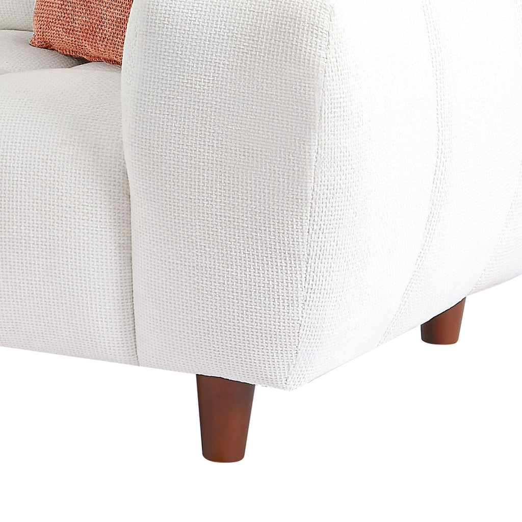 (without ottman) 111.81 Inch Sectional Sofa Couch,Sofa with Fabric Couch,Modern Design Cream Style Marshmallow Sofa for Living Room and Office,White
