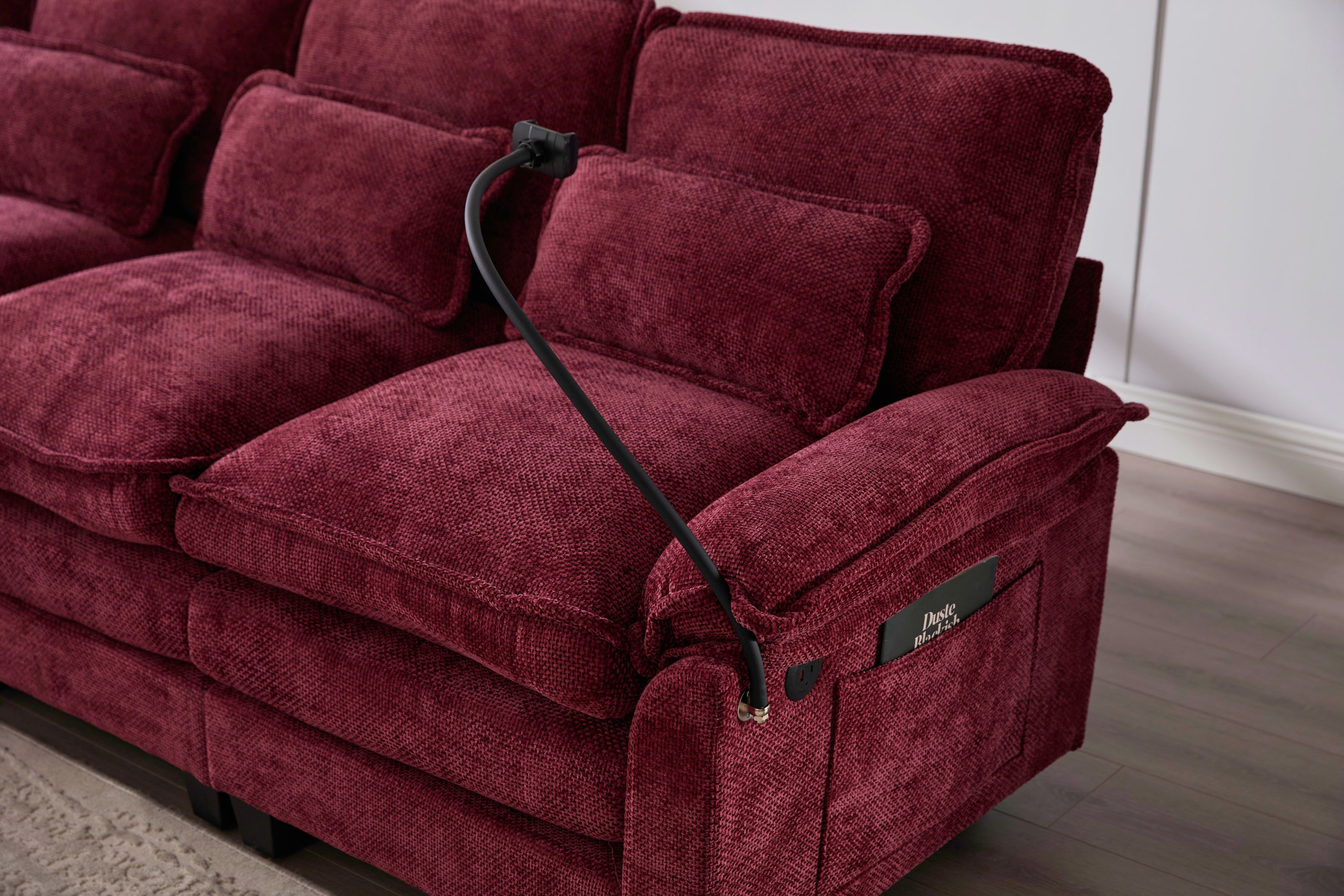 UNITED WE WIN 106' U Shape Sectional Sofa Cloud Couch for Living Room, Upholstery Comfy Modular Sofas, 4 Seat Chenille U-Shaped Sleeper Sofa with Chaise Lounge, Ottoman & Pillows