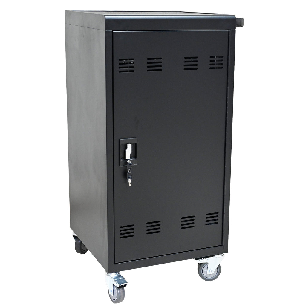 45 Bay Mobile School Charging Cart Station for Chromebook, Tablet and Laptop Computer with Power Strip Included - Black