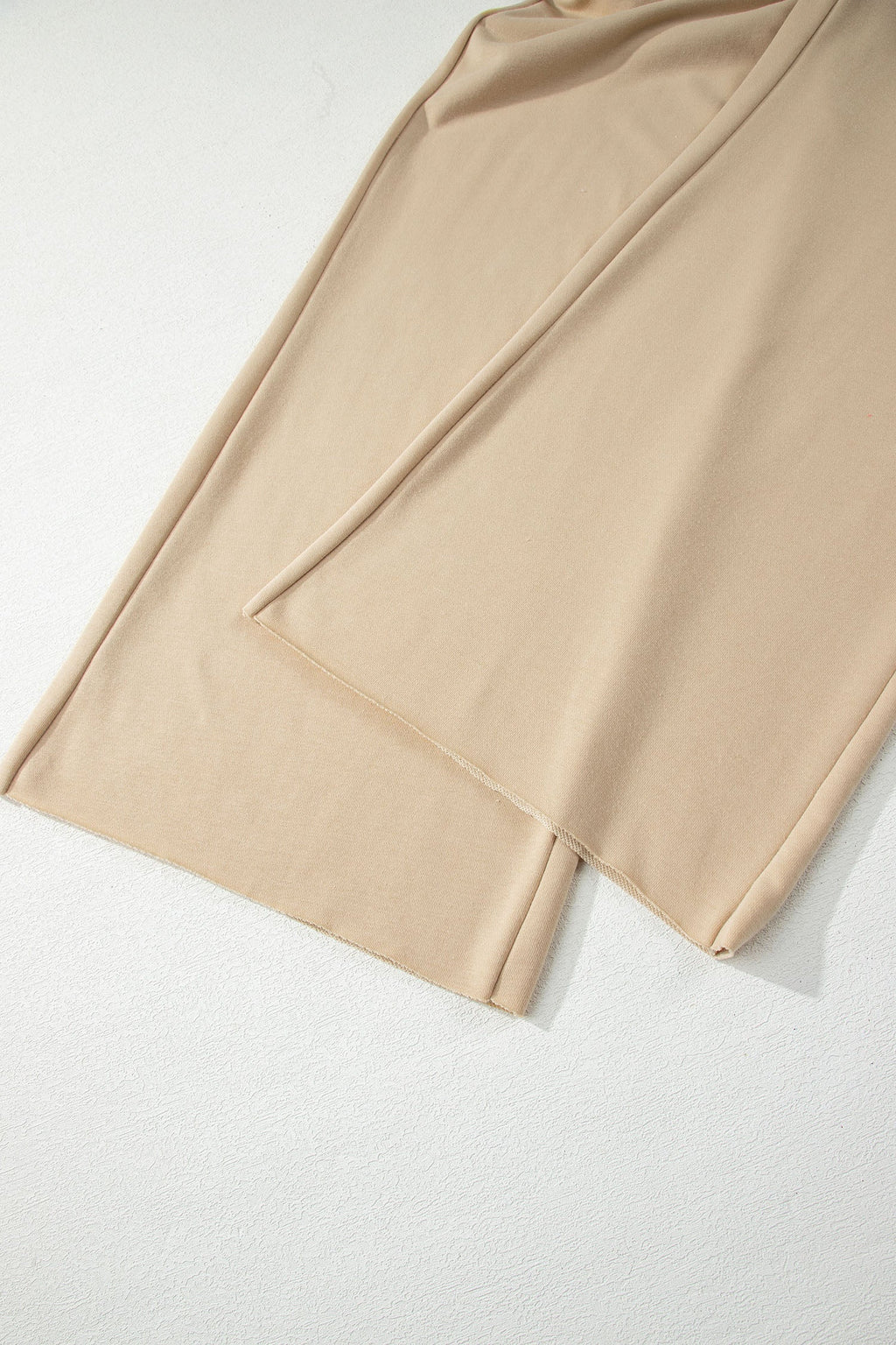 Solid Tee & Wide Leg Raw Hem Pants Set