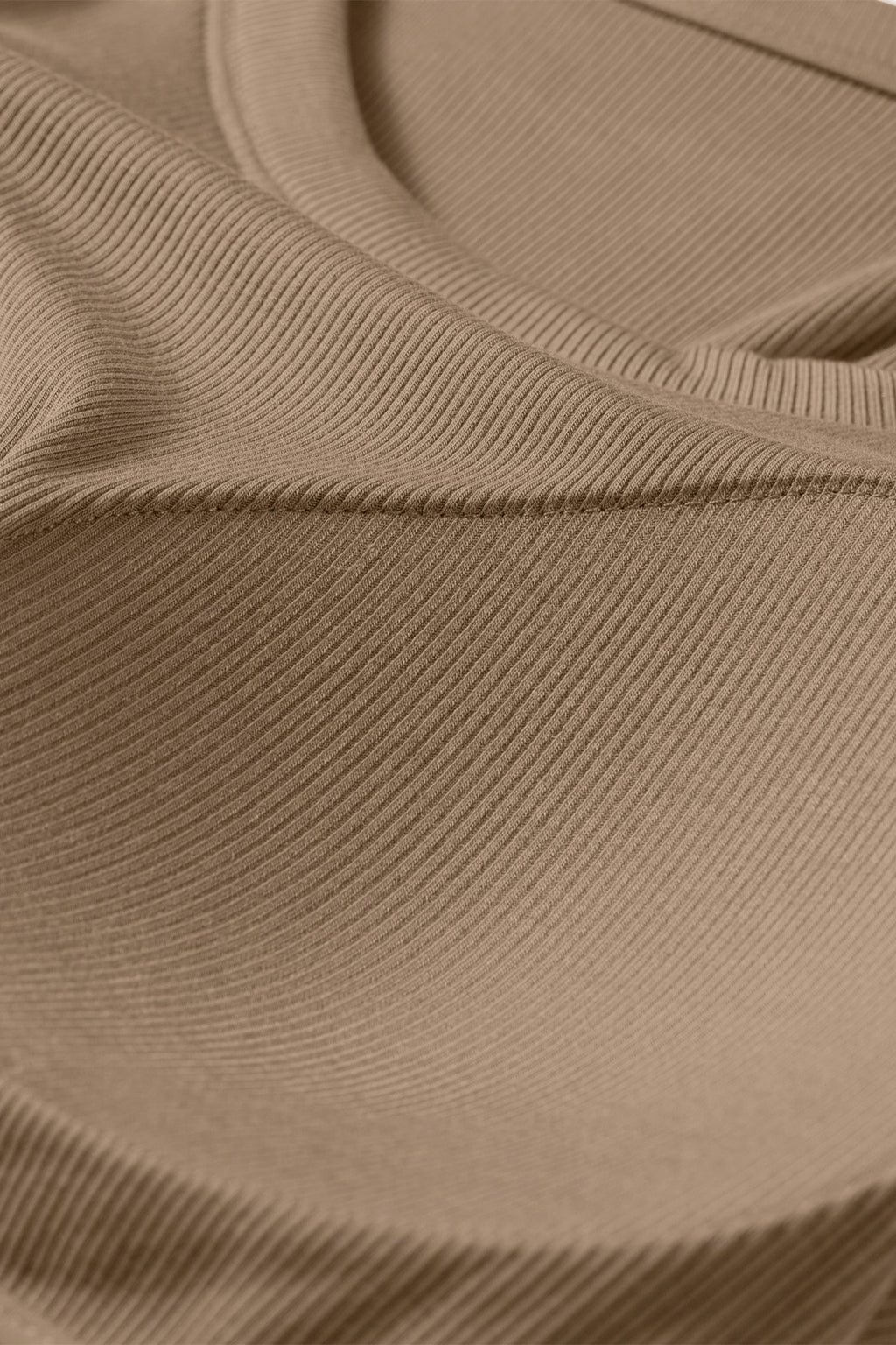 Solid Ribbed Knit Padded Tank Top