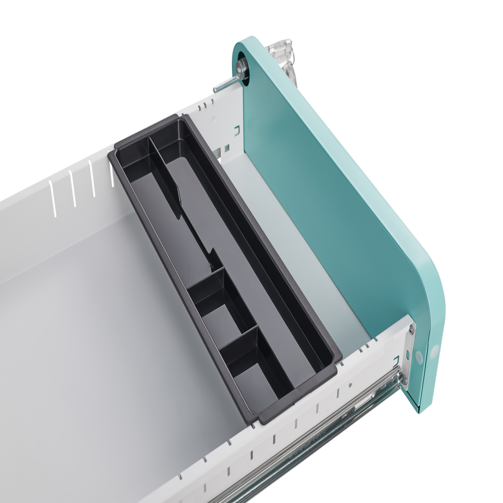 Simple Style 3 Drawer Mobile File Cabinet Under Desk Office Storage in White+Green, Metal, 18x15.75x22.83 inches