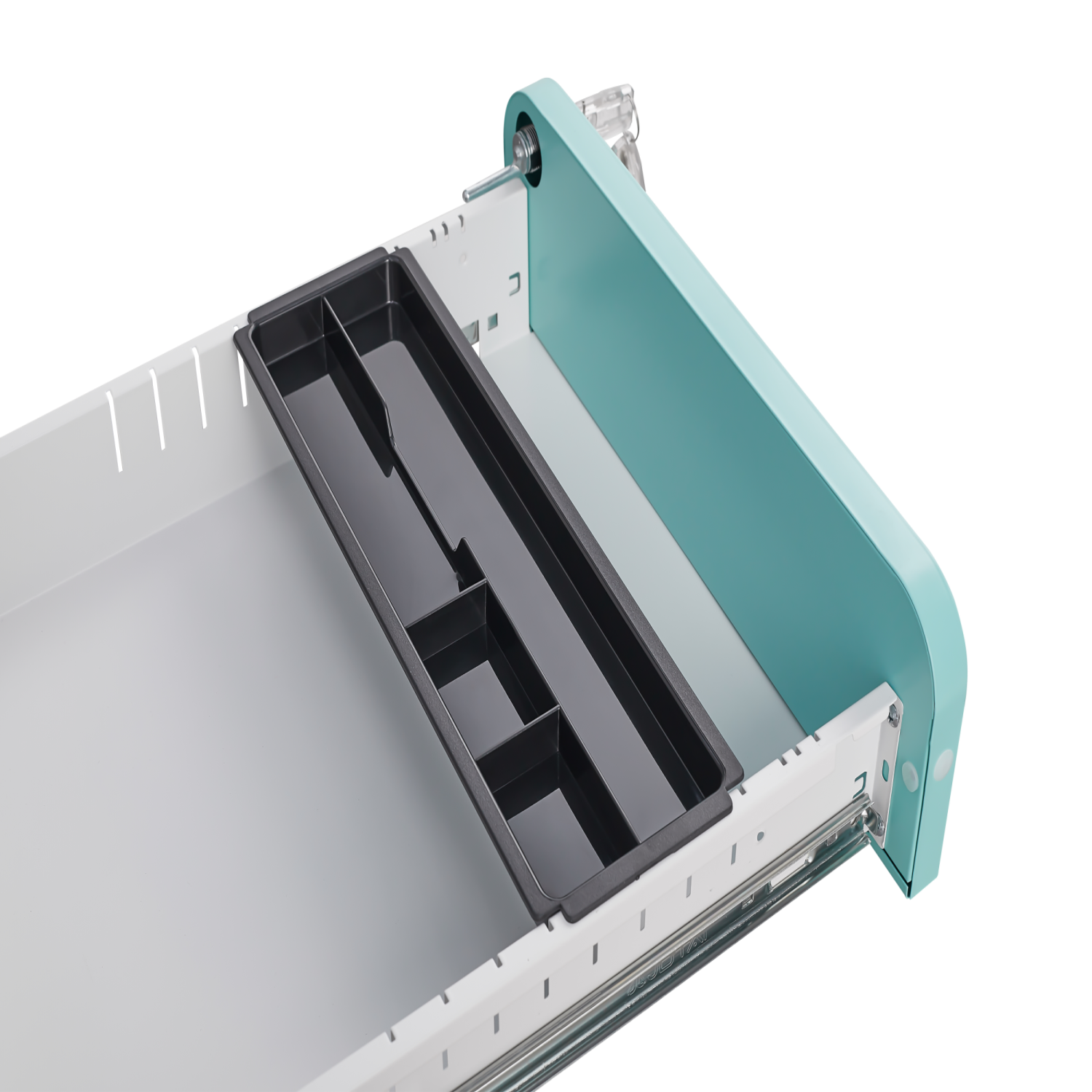 Simple Style 3 Drawer Mobile File Cabinet Under Desk Office Storage in White+Green, Metal, 18x15.75x22.83 inches