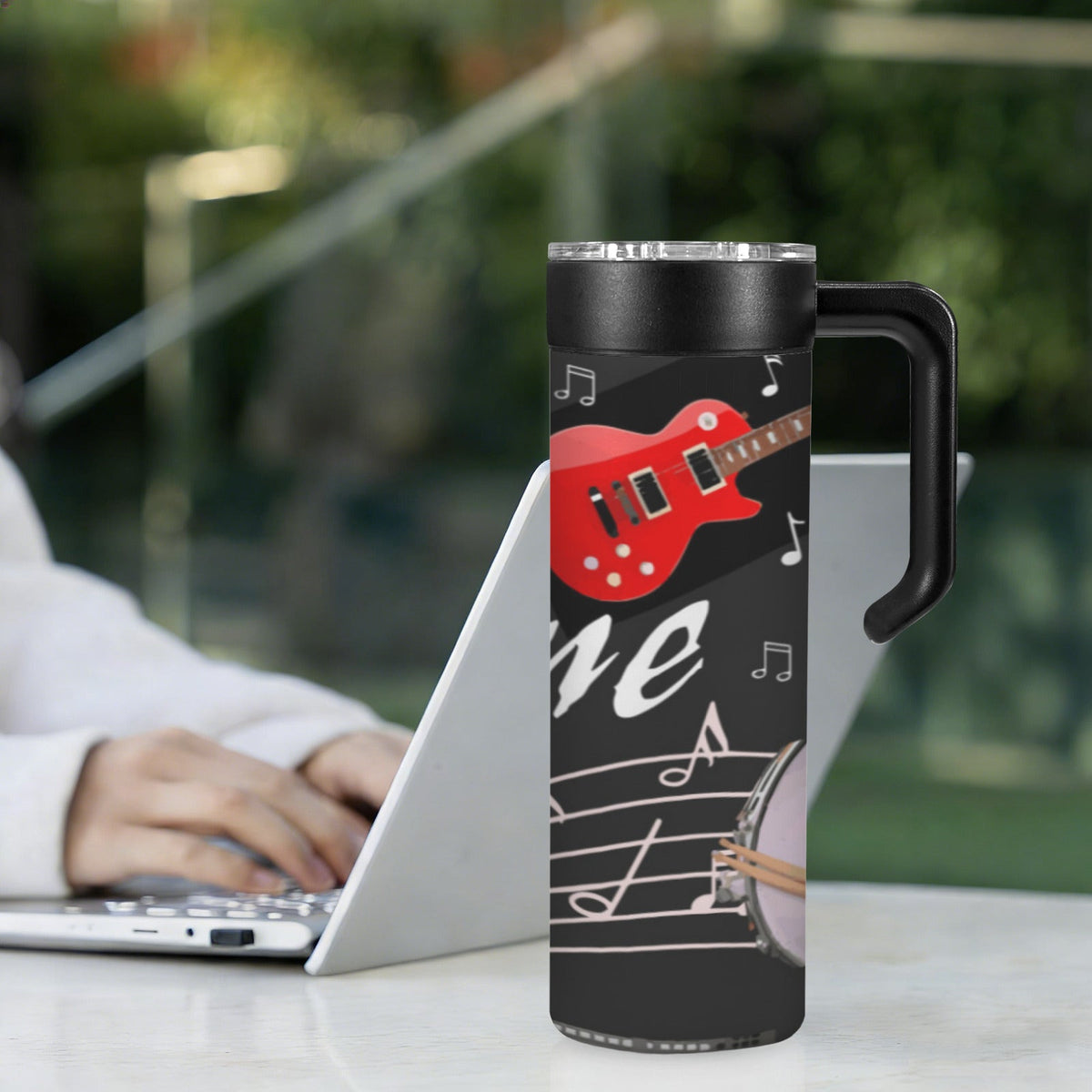 Crank Up the Volume 20oz Insulated Water Bottle with Screw On Handle