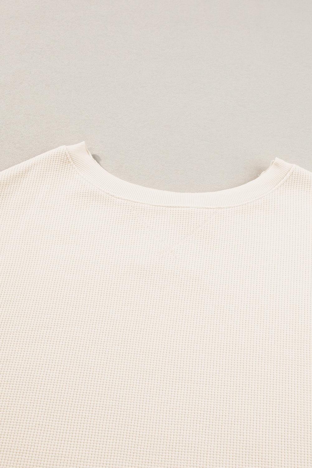 Waffle Knit Bishop Sleeve Side Split Top