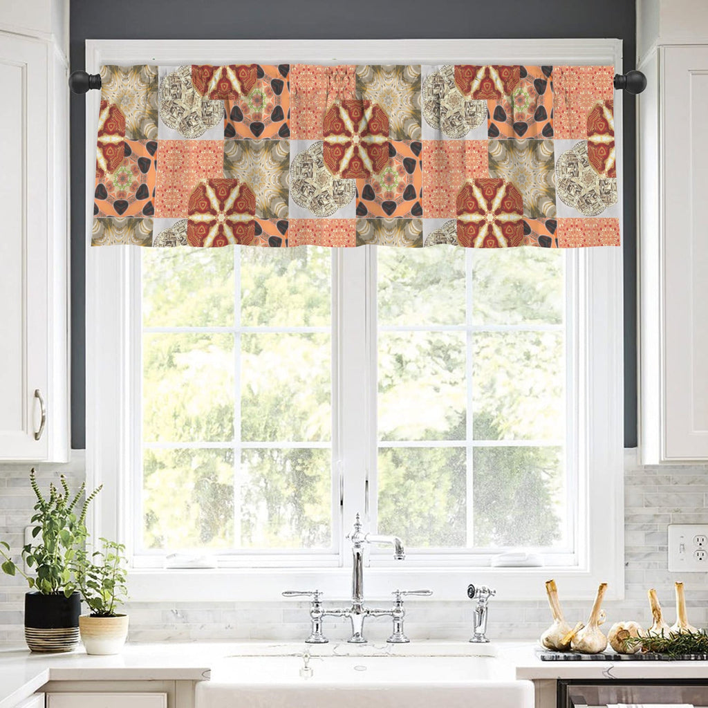 Heritage Revival Quilt Design Short Window Valance Curtain - 60" x 18"