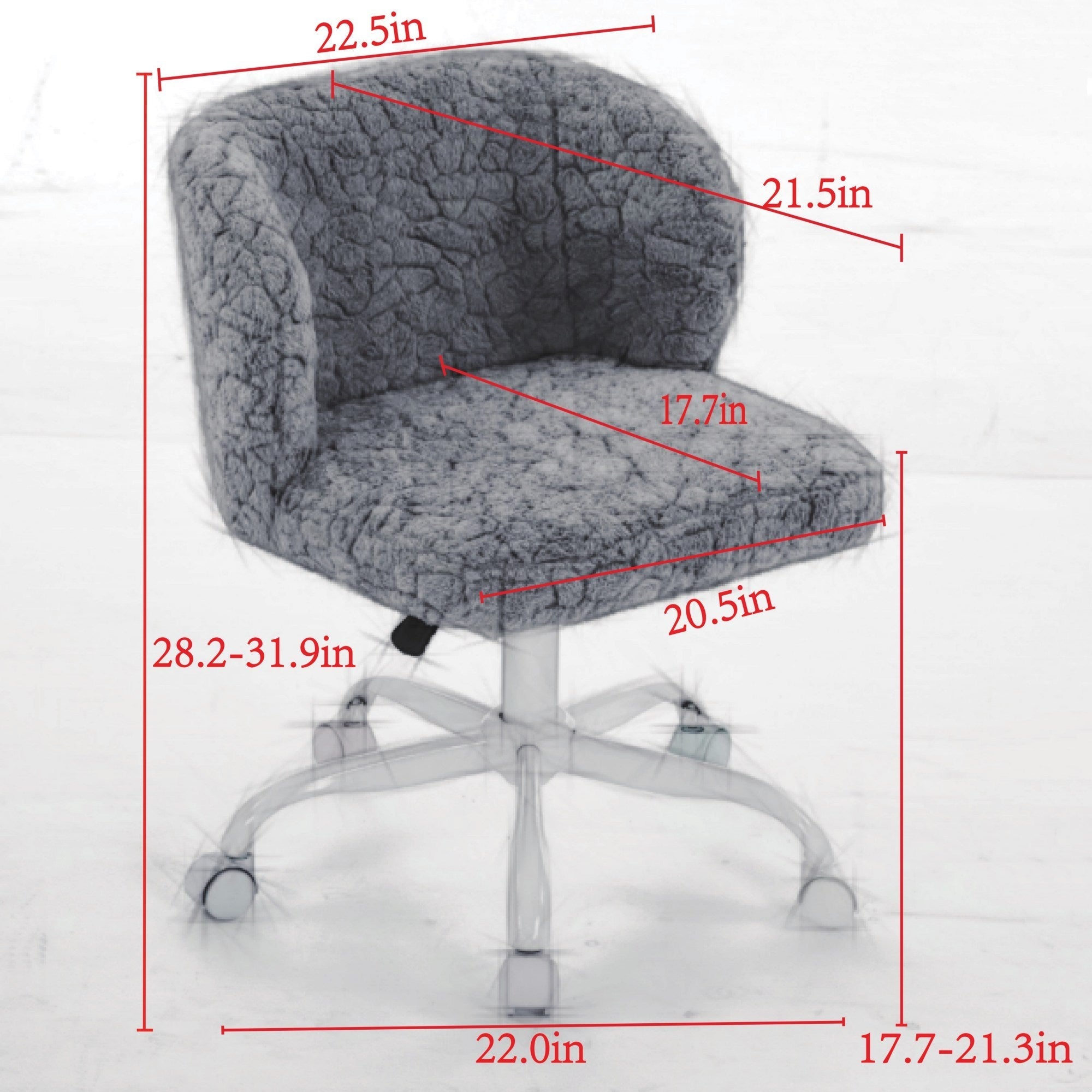 A&A Furniture Office Chair,Artificial rabbit hair Home Office Chair with Metal Base,Adjustable Desk Chair Swivel Office Chair,Vanity Chair(Violet)