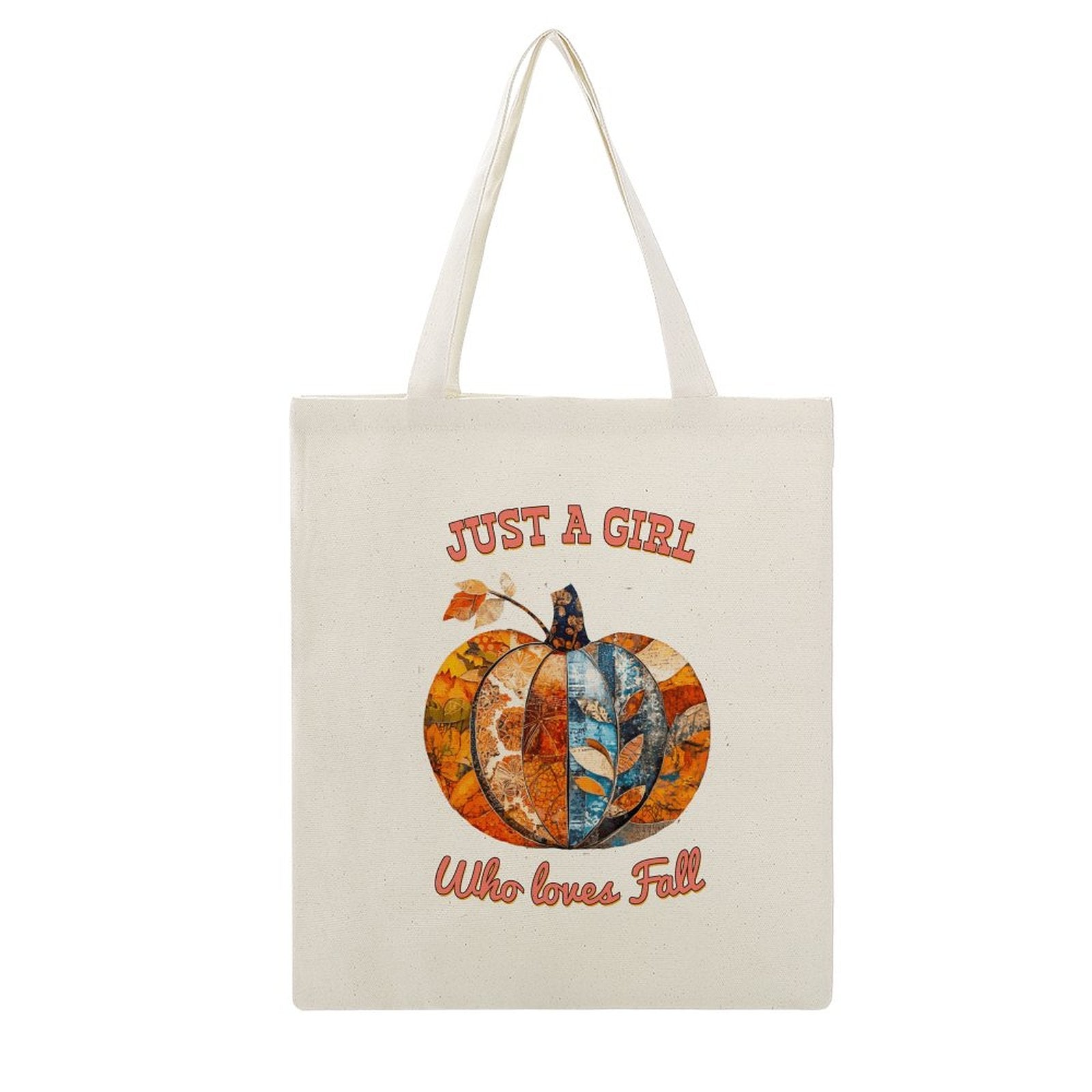 Just a Girl Who Loves Fall Pumpkins Canvas Tote Bag - 13.4" x 15.8"