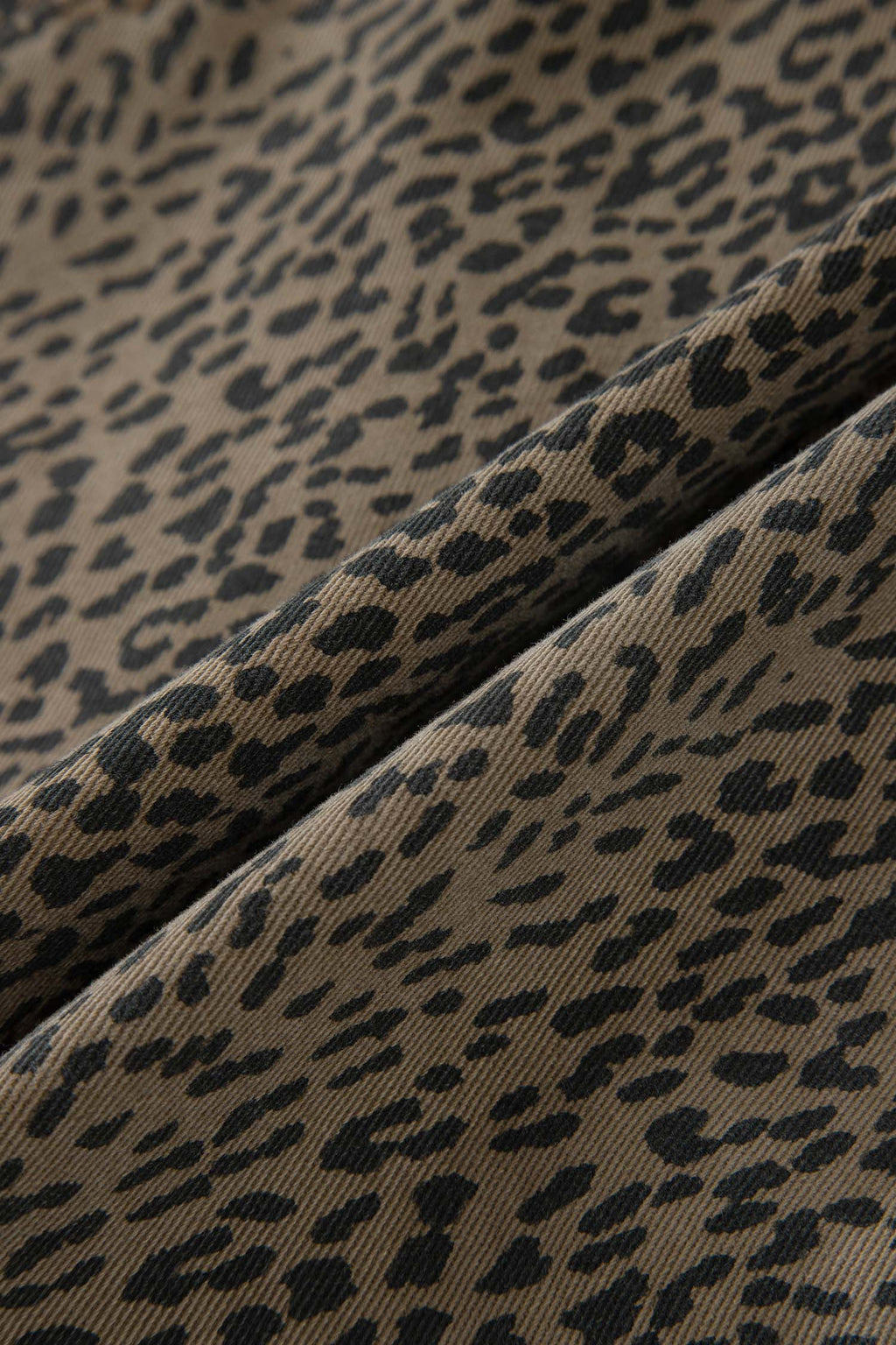 Leopard Denim Tie High Waist Shorts