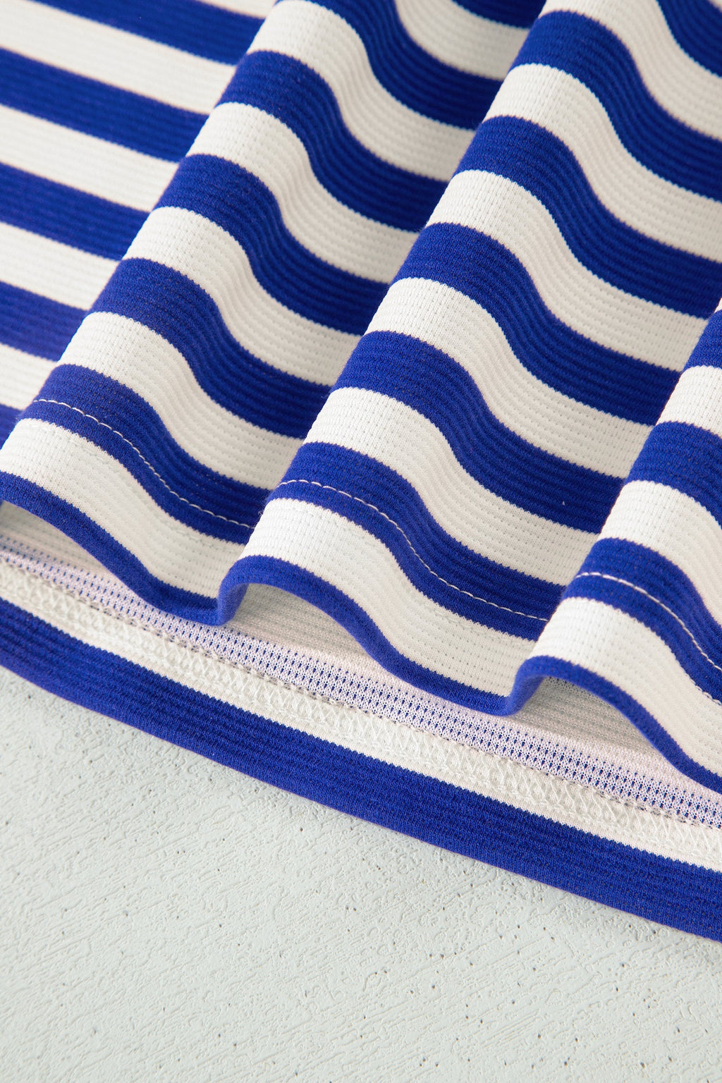 Stripe Textured Zip Collar Top & Skort Set