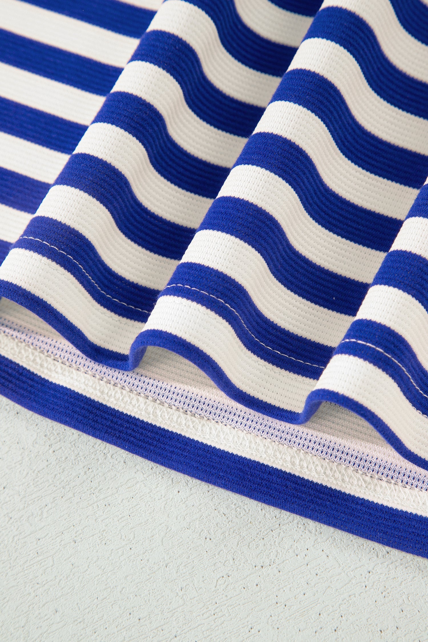 Stripe Textured Zip Collar Top & Skort Set