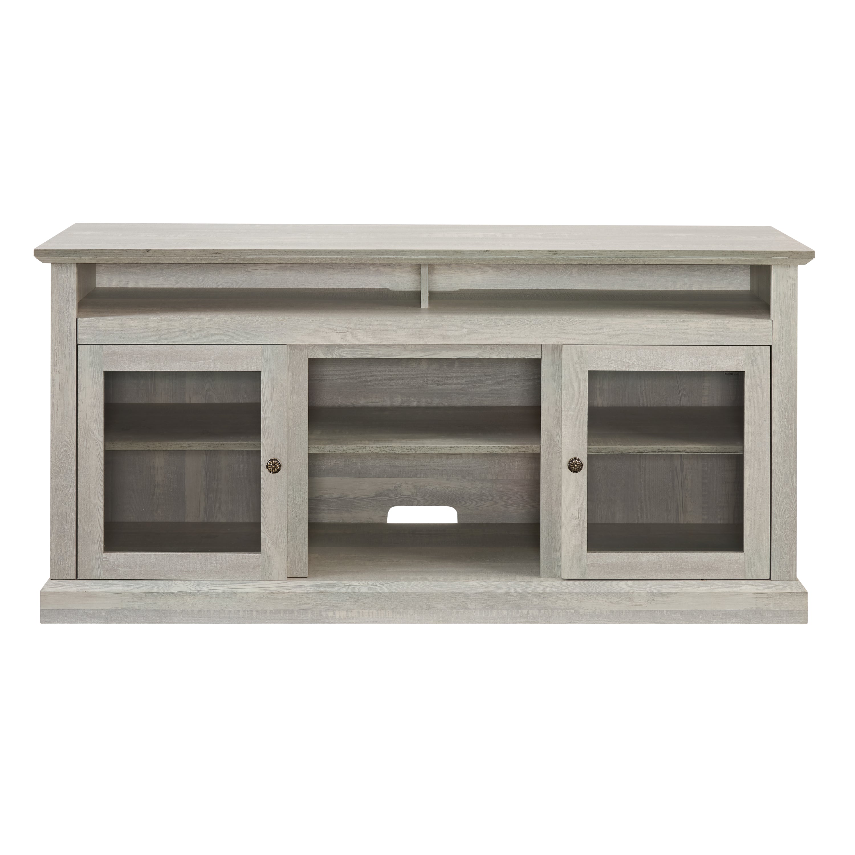 Contemporary TV Media Stand Modern Entertainment Console for TV Up to 65' with Open and Closed Storage Space, Stone Gray, 60'W*15.75'D*29'H