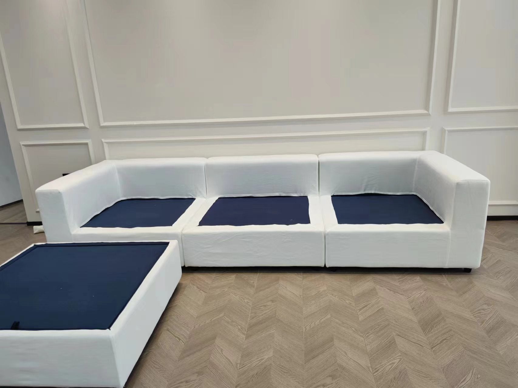 Large size modular cloud sofa 6 seats down sofa bed apartment living room sofa 120''