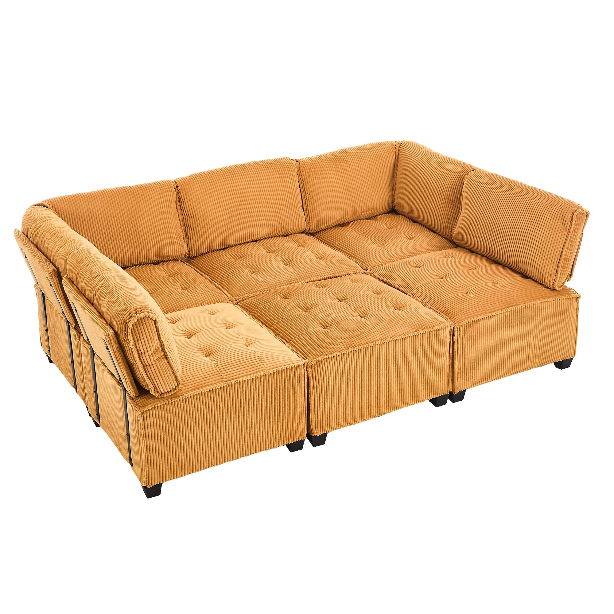 UNITED WE WIN Modular Sectional Sofa U Shaped Modular Couch with Reversible Chaise Modular Sofa Sectional Couch,6- Seat Convertible Sofa,Fit for Living Room