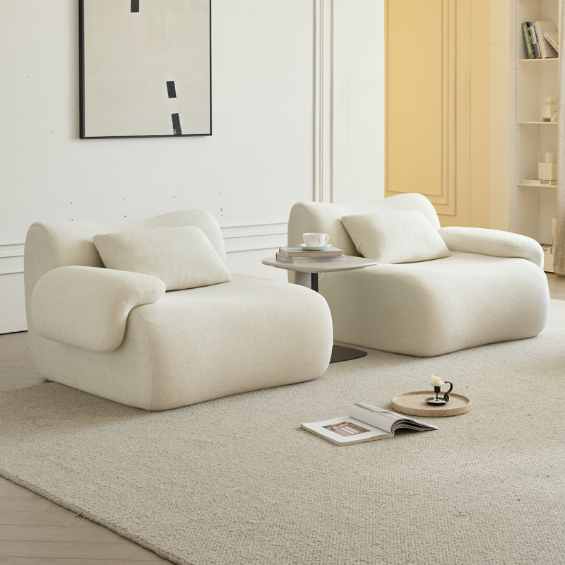 Sofa in a Box, Memory Foam 2-Seater Couch, Modern Compression Sofa with Deep Seat, No Assembly Required, Couch for Living Room Bedroom Apartment, White