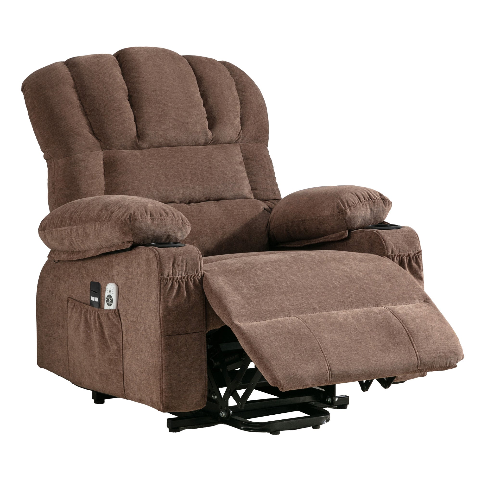 Power Electric massage lift lounge chair, suitable for the elderly, with heating and vibration functions, with USB, can be used for lying down. BROWN