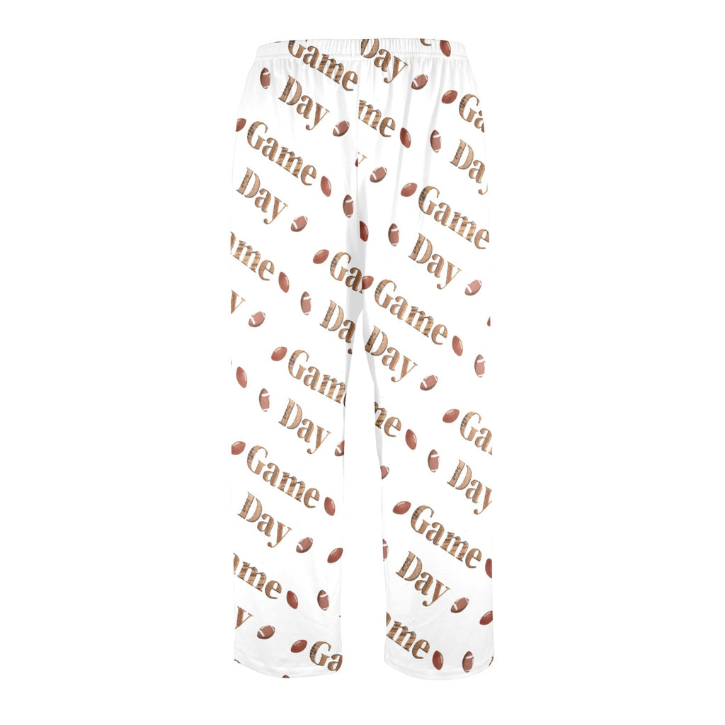 Men's Game Day Print with Footballs Pajama Pants (Made in USA)