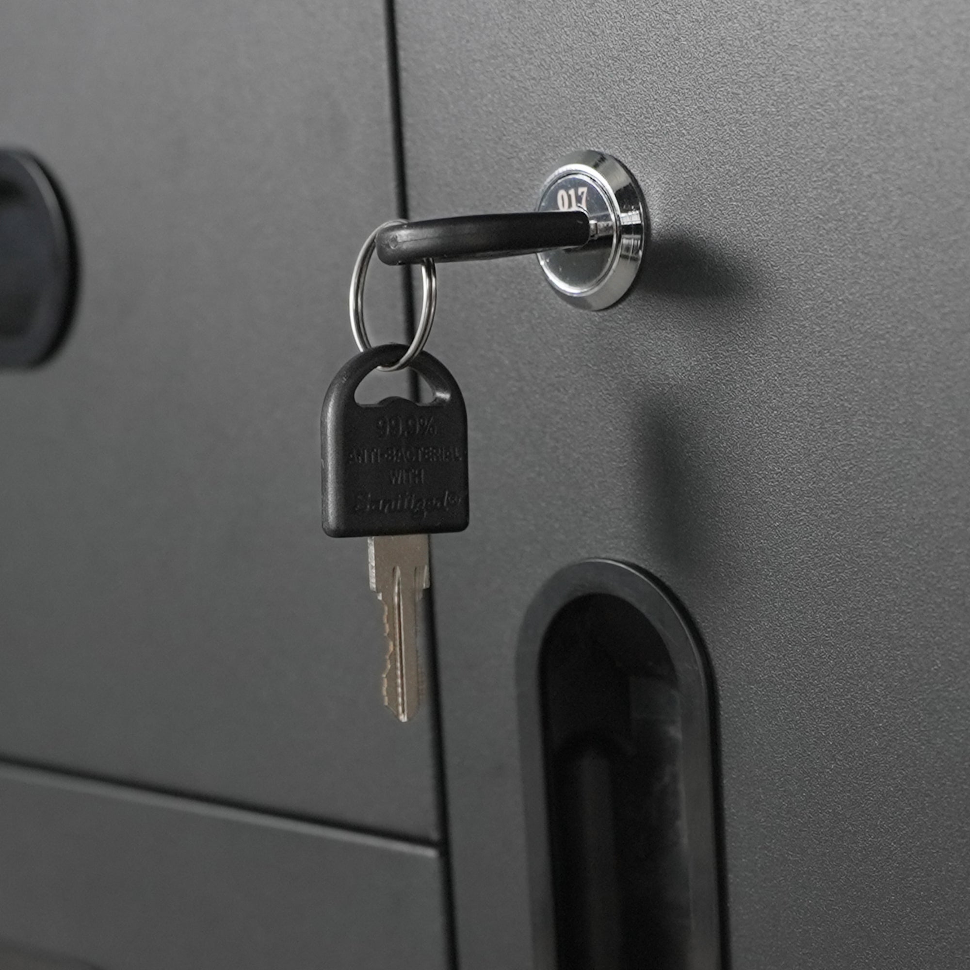 Sturdy Metal Tool Storage Cabinet with Wheels - Heavy-Duty Garage and Office Organizer, Black/Gray, Steel