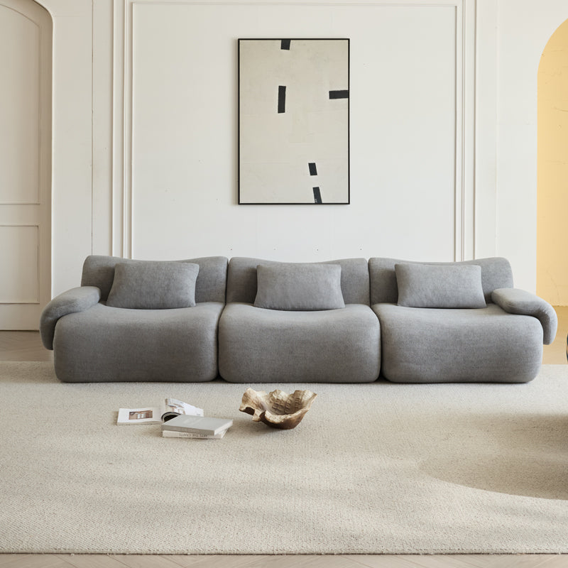 Modular Sectional Sofa, Compressed Sectional Sofa Modern Minimalist Style Couch, Bedroom, Comfy Compressed Sofa Couch Space-Efficient Light Gray