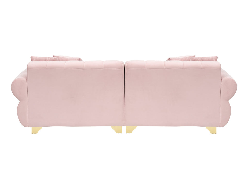 89-inch spring-wrapped cushions, 3 flannelette sofas, stylish metal feet and 4 throw pillows make for a modern living room bedroom