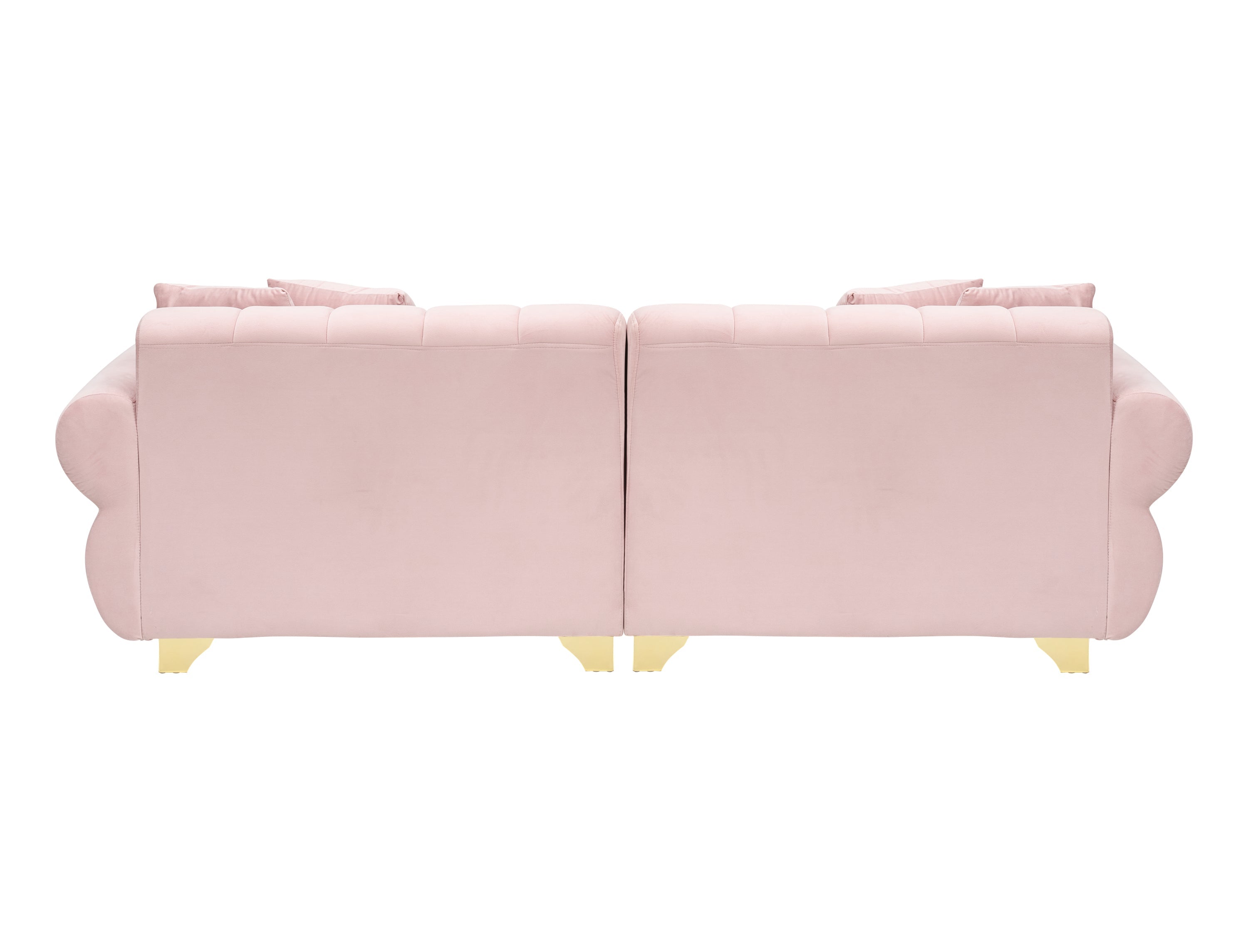 89-inch spring-wrapped cushions, 3 flannelette sofas, stylish metal feet and 4 throw pillows make for a modern living room bedroom