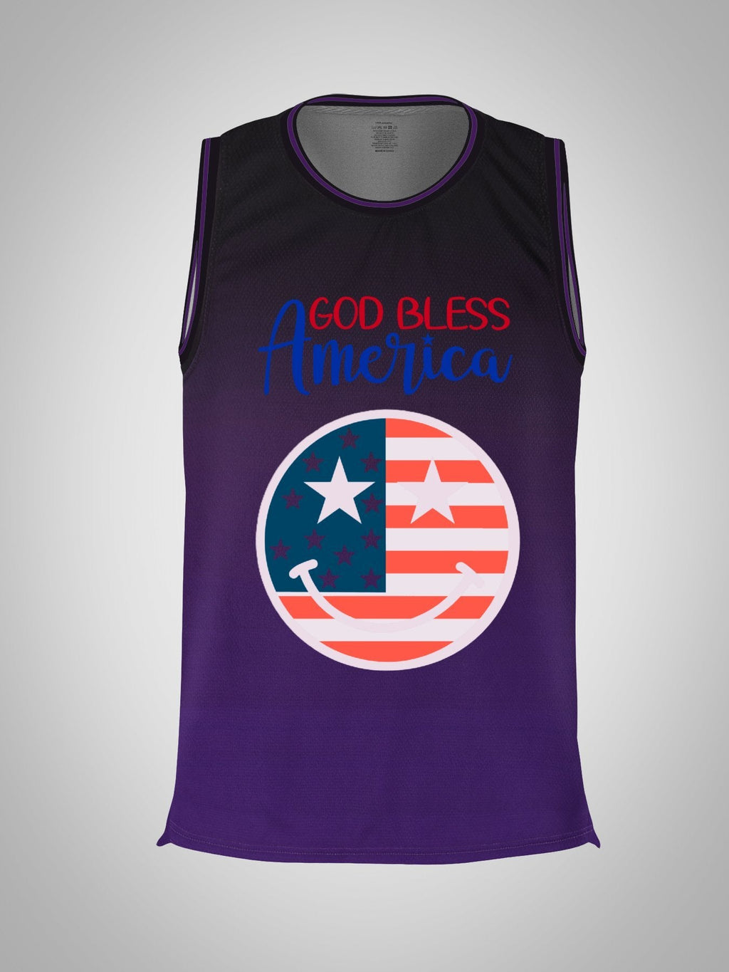 God Bless America Adult Purple Basketball Jersey | Ships From USA