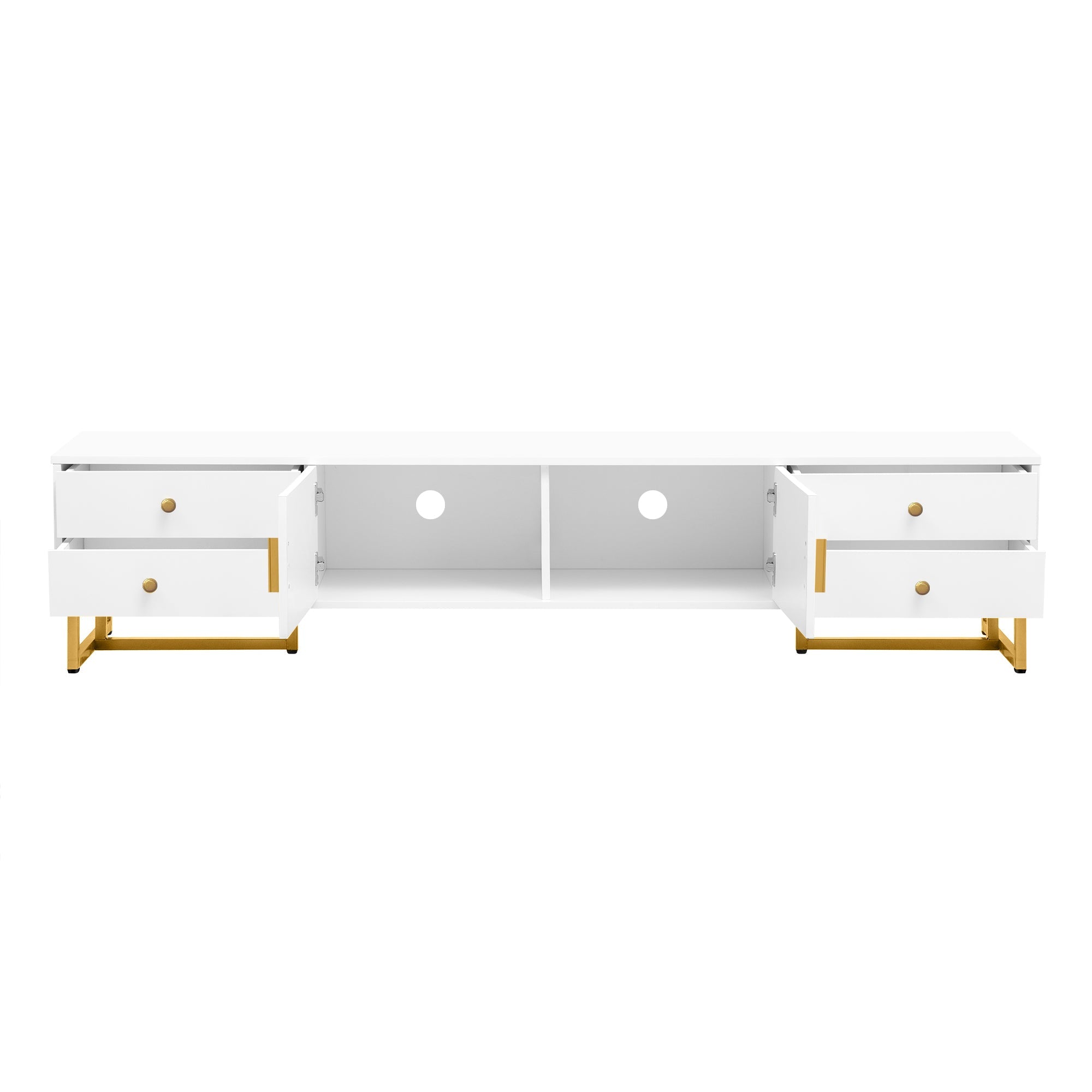 U-Can TV Stand for 65+ Inch TV, Entertainment Center TV Media Console Table, Modern TV Stand with Storage, TV Console Cabinet Furniture for Living Room