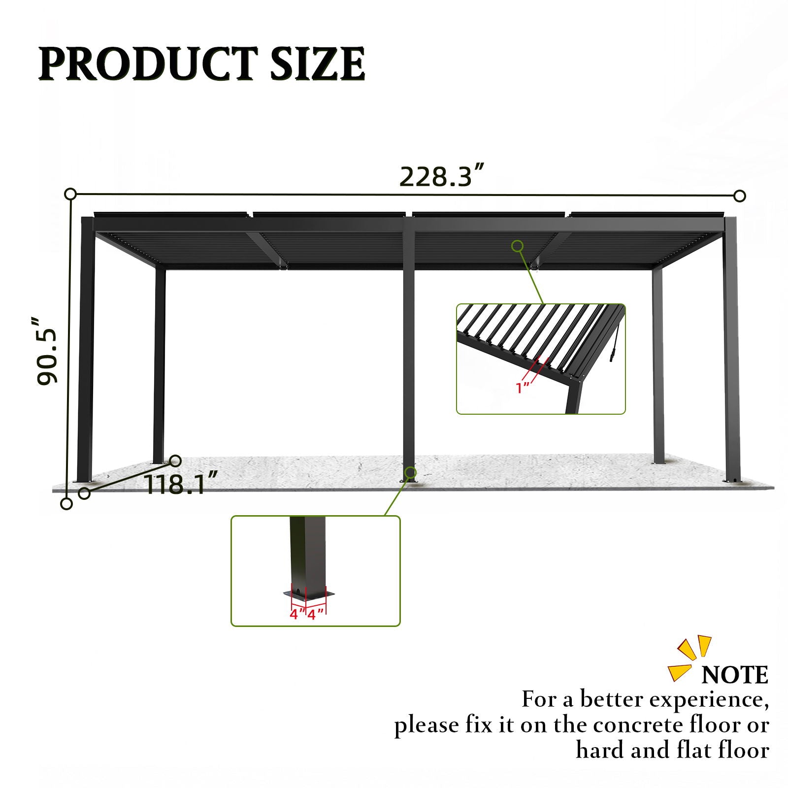 Premium Louver Pergola Aluminium Frame & Louvers