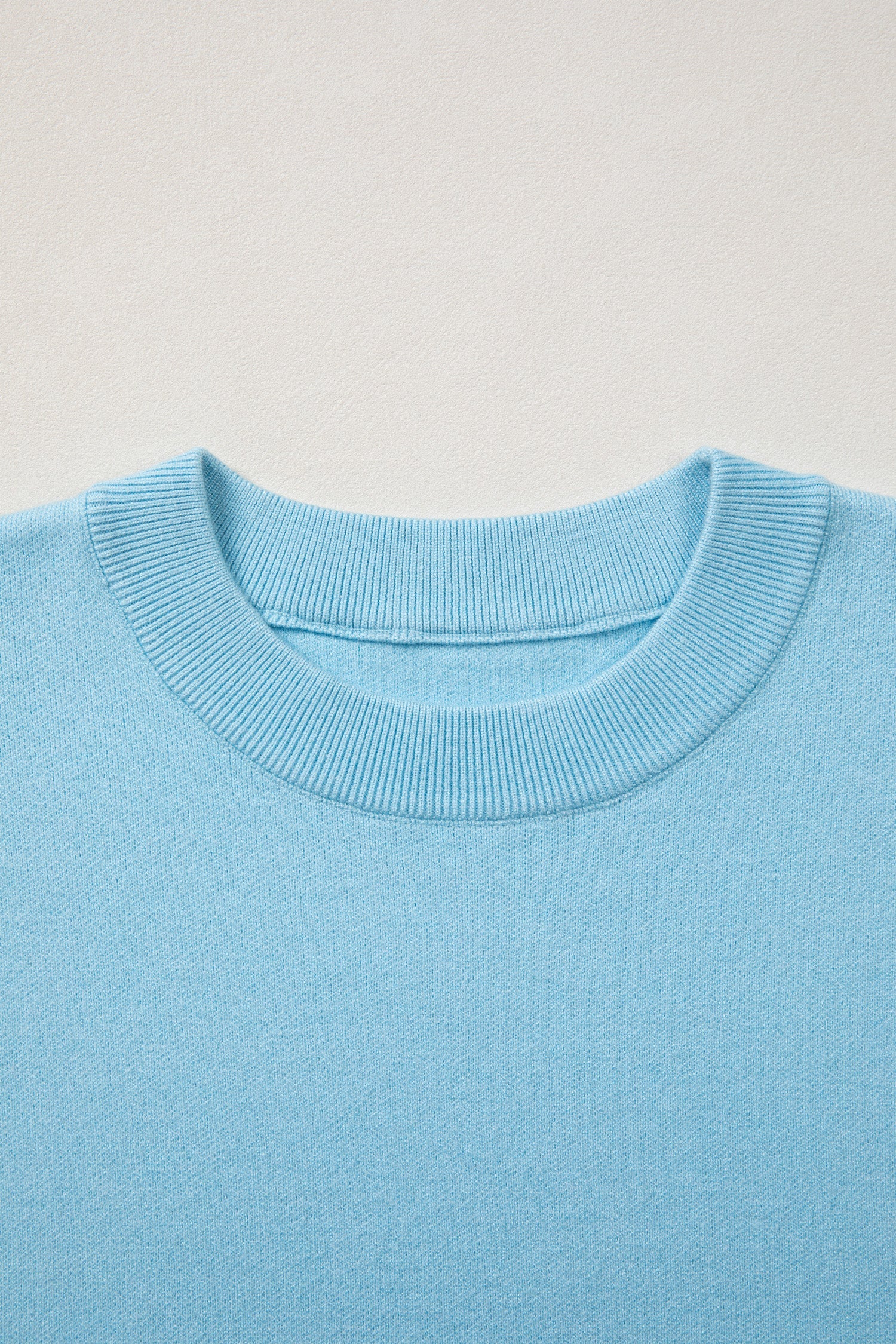 Solid Scalloped Hem 3/4 Sleeve Sweater Top