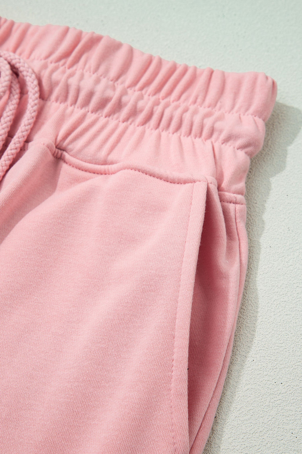 Solid Tee & Wide Leg Raw Hem Pants Set