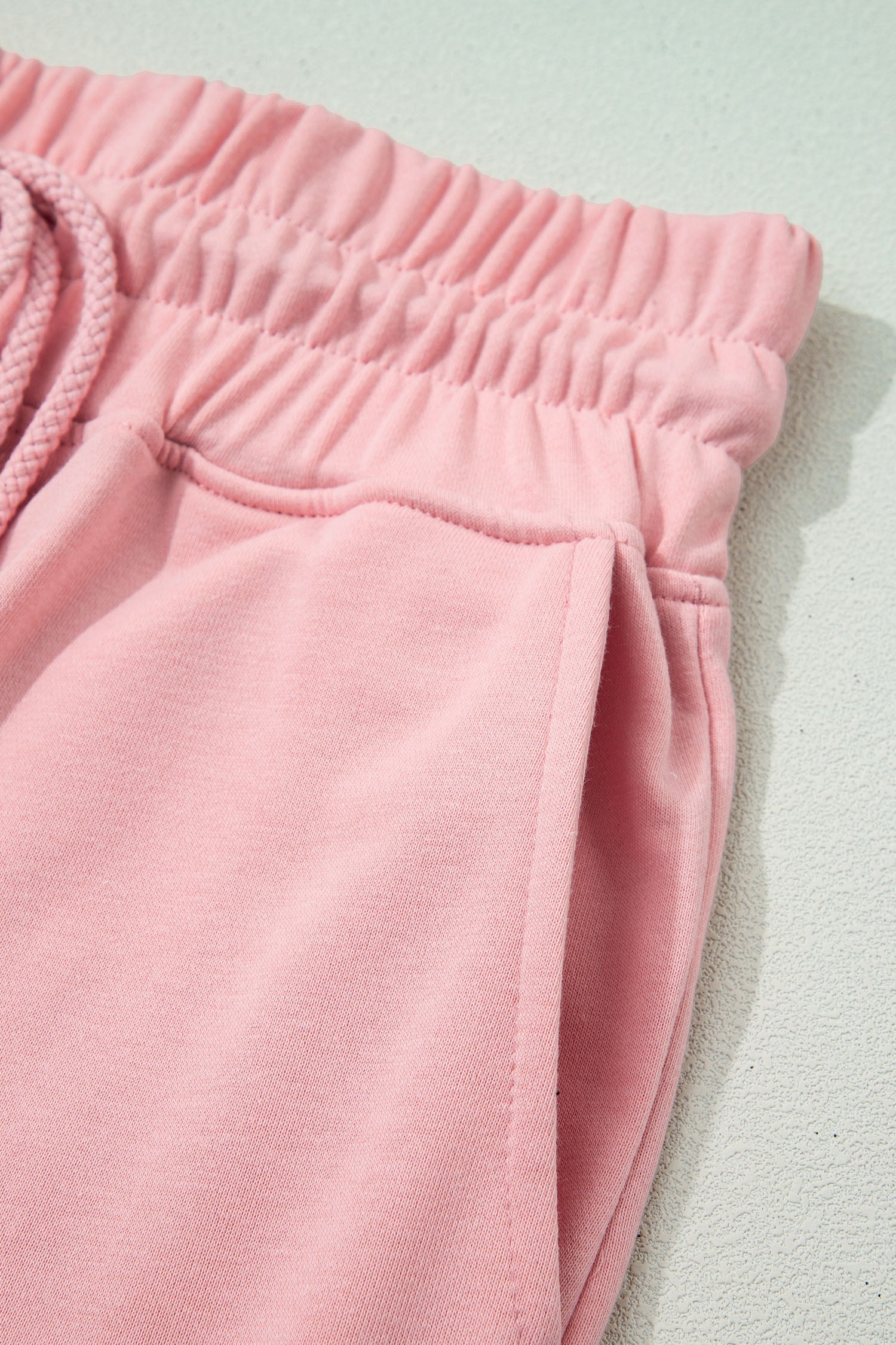 Solid Tee & Wide Leg Raw Hem Pants Set