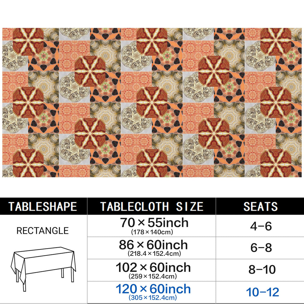 Heritage Revival Quilt Design Rectangular Tablecloth - 120" x 60"
