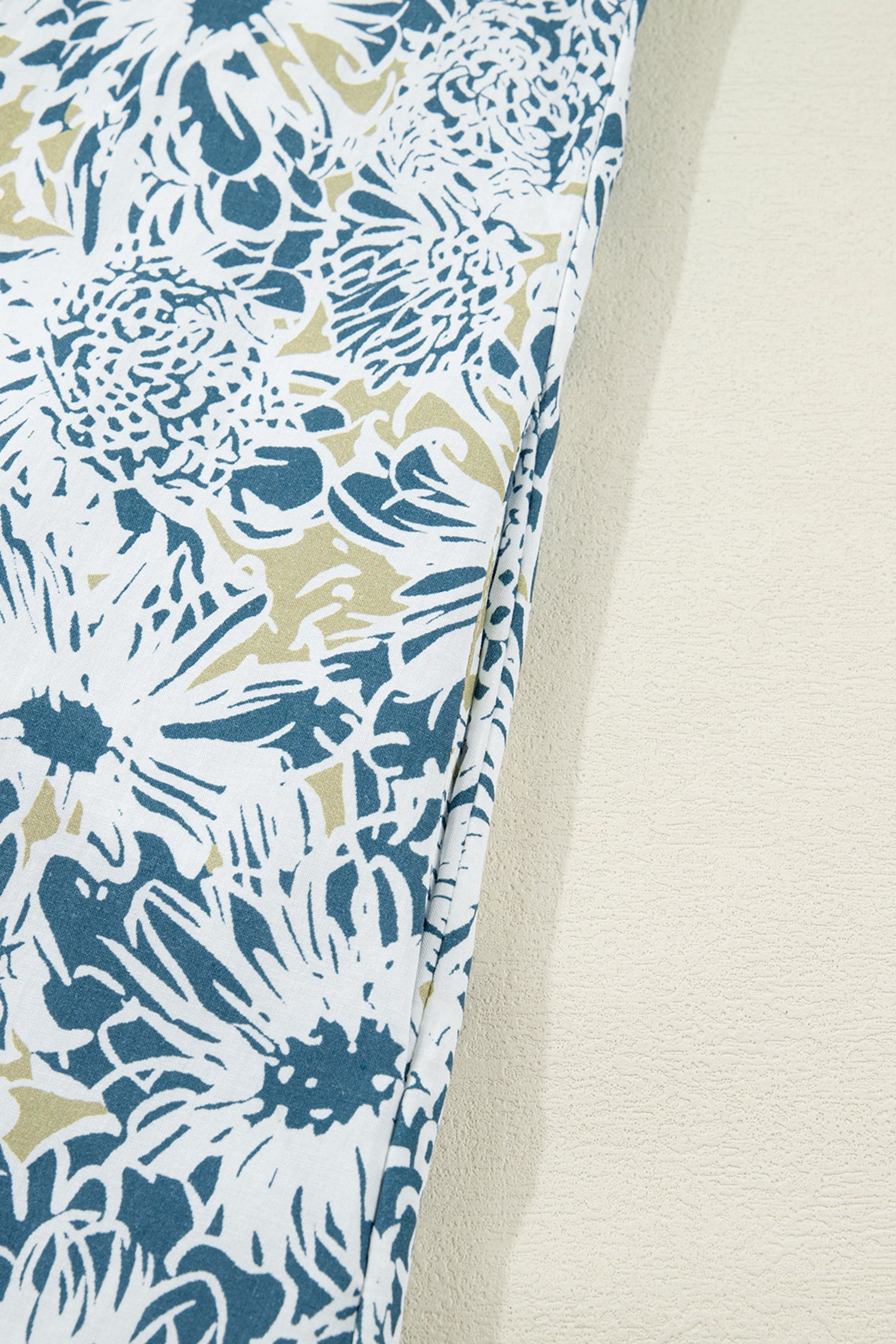 Floral Stripe Patchwork Collared Short Sleeve Mini Dress