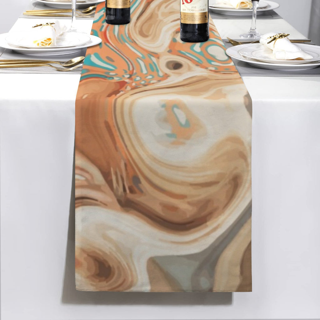Orange Marble Table Runner - 72" x 13" (Made in USA)