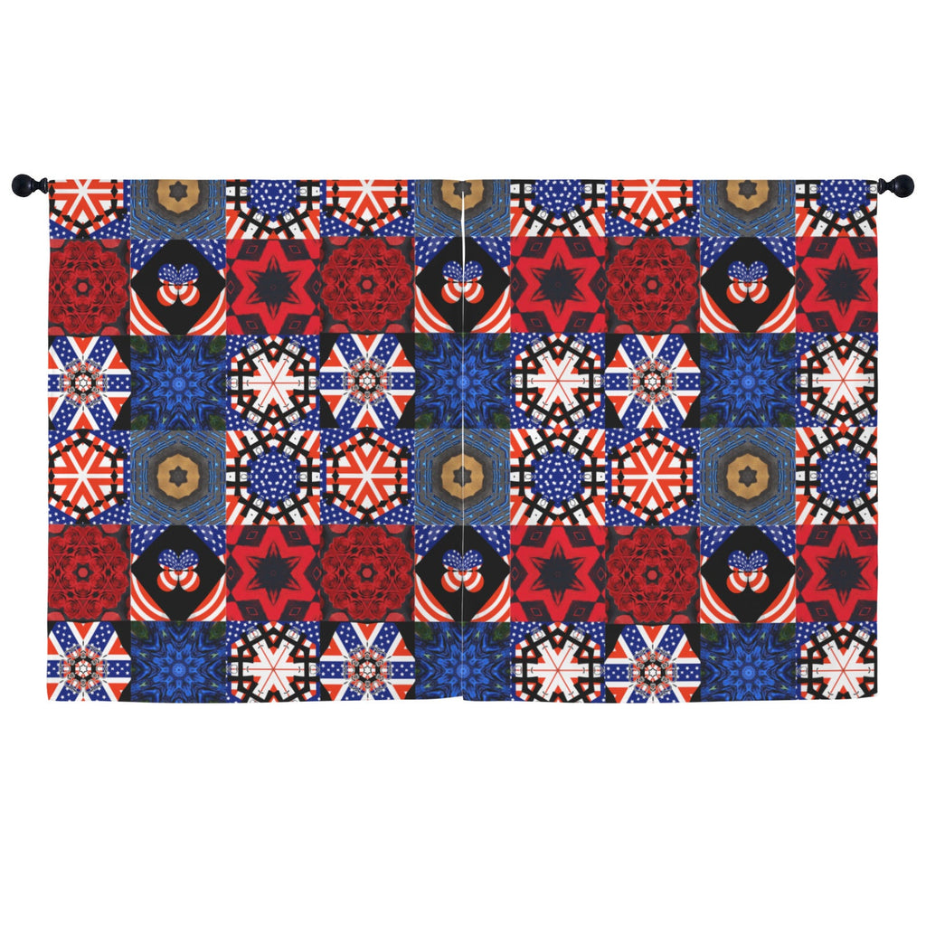 4th of July Pattern Window Curtain 52"x63" (2-Piece)(Made in USA)