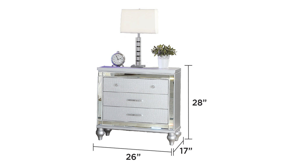 LIZZELLE Upholstery Wooden King 5 PC Bedroom set with Ambient lighting in Gray Velvet Finish(NJ INVENTORY)