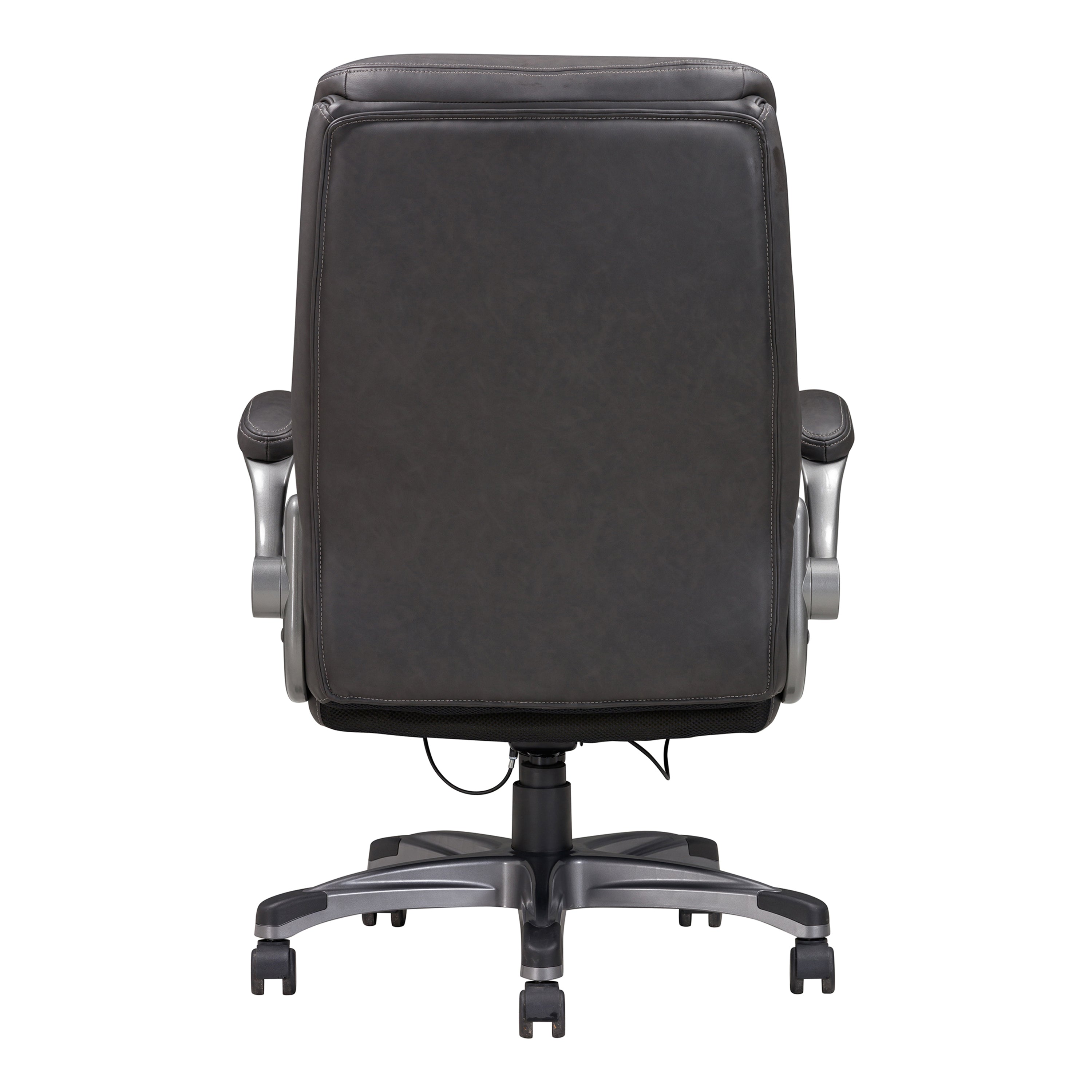 Modern Ergonomic Office Executive Chair, Adjustable Bonded Leather Armchair for Home Office Study, Grey