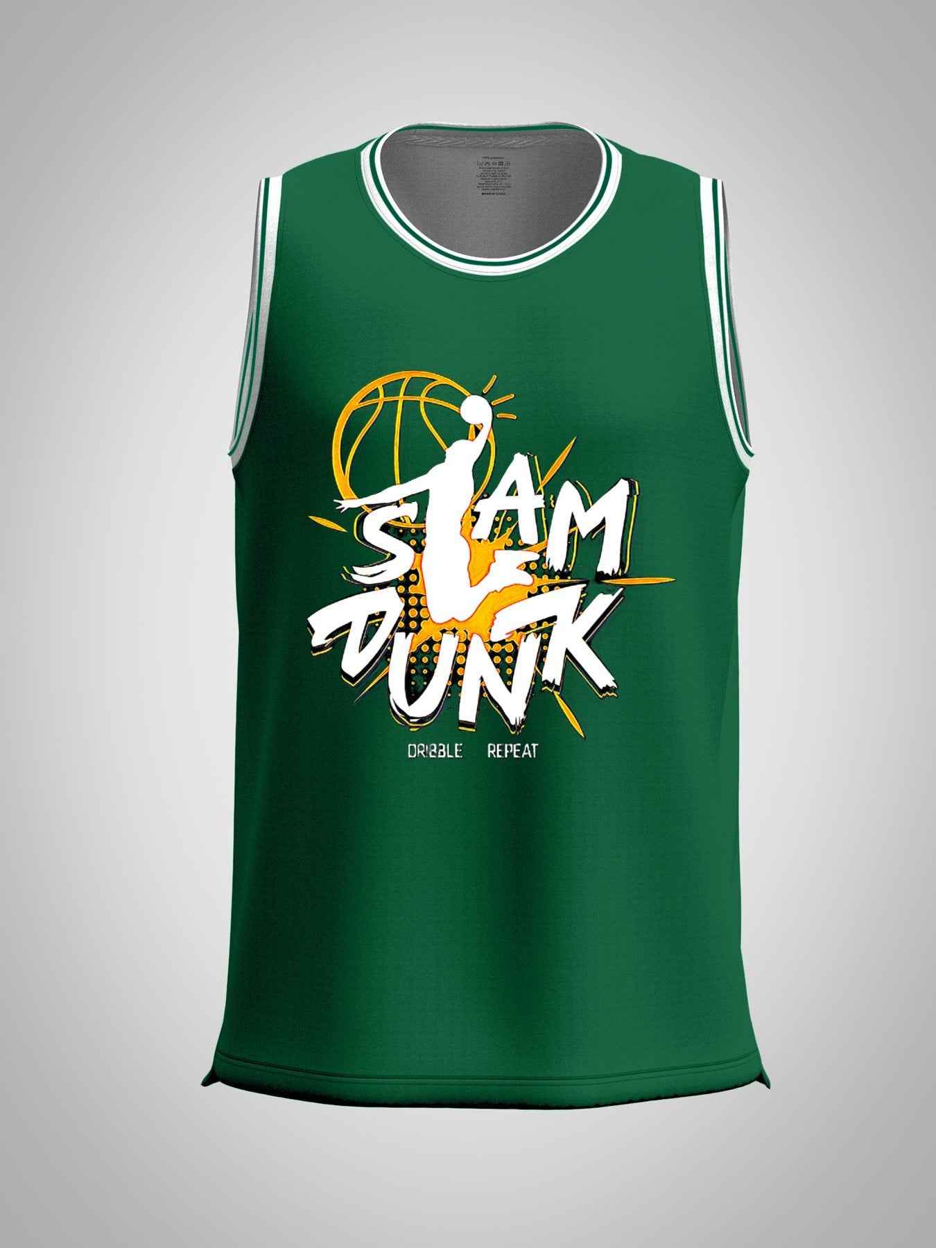 Slam Dunk Adult Green Basketball Jersey | Ships From USA