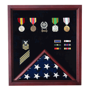 Memorabilia / Flag Display Case - Memorabilia Cherry Shadow Box