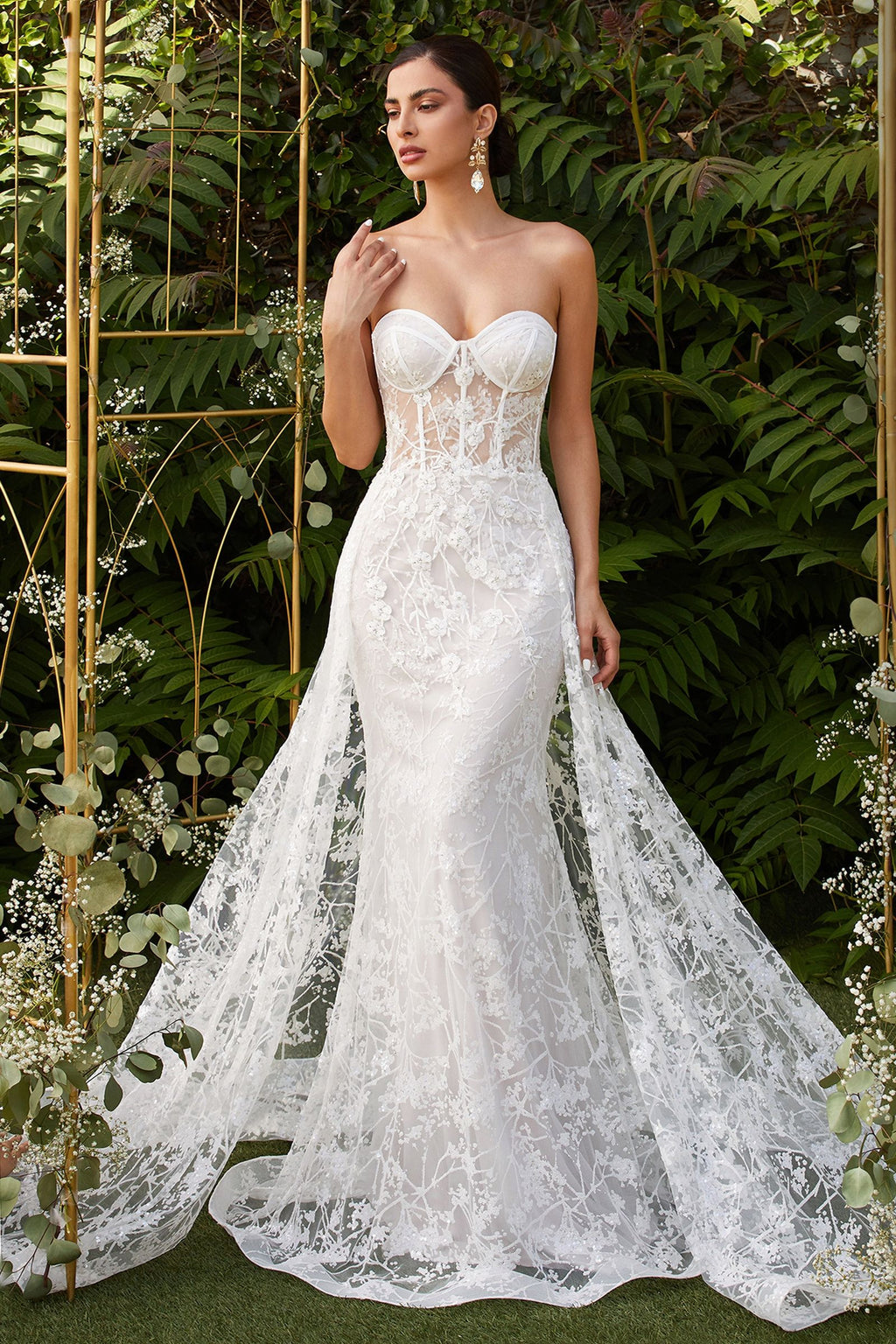 FITTED OVERSKIRT BRIDAL GOWN CDCB046W
