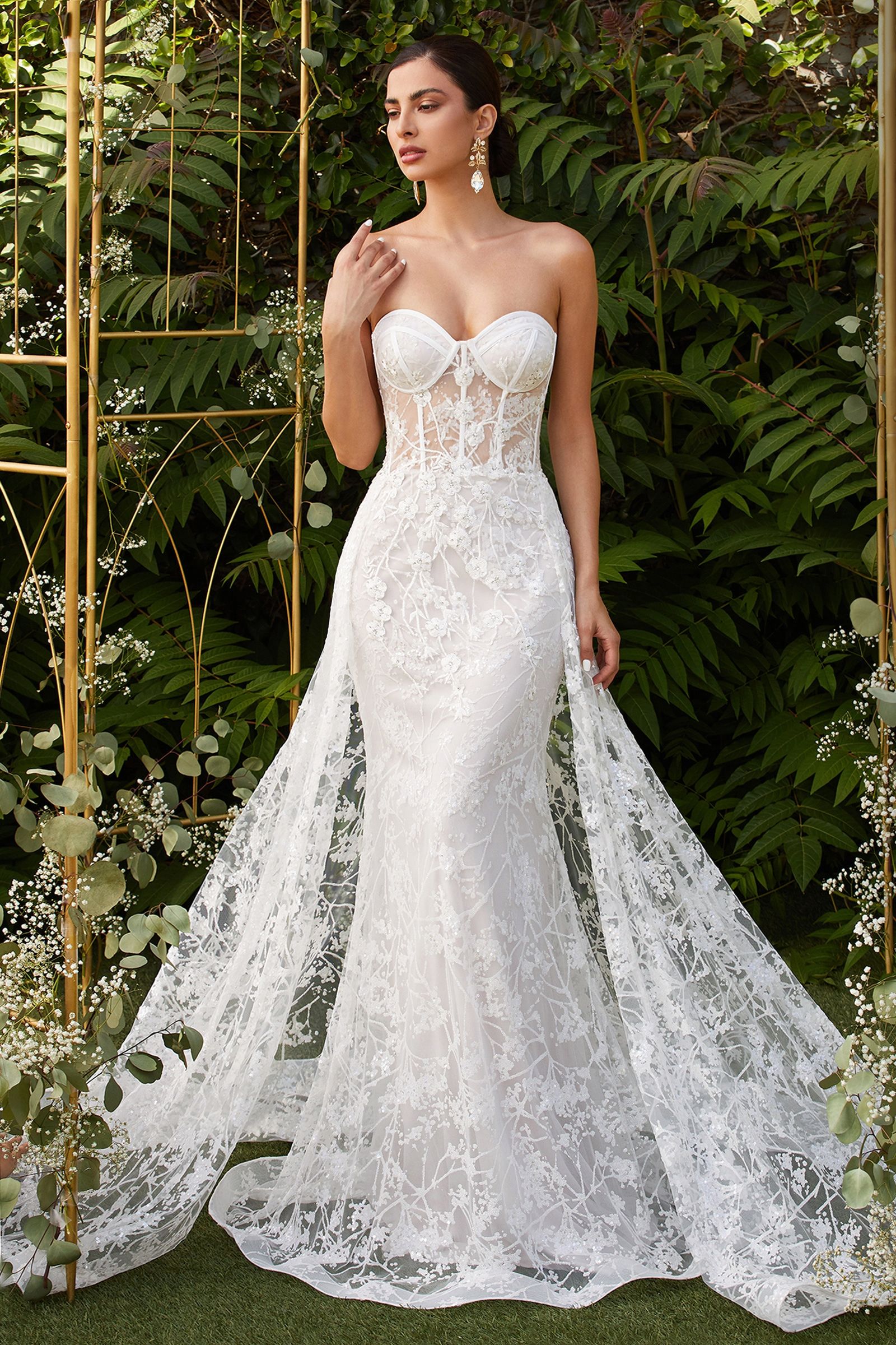 FITTED OVERSKIRT BRIDAL GOWN CDCB046W