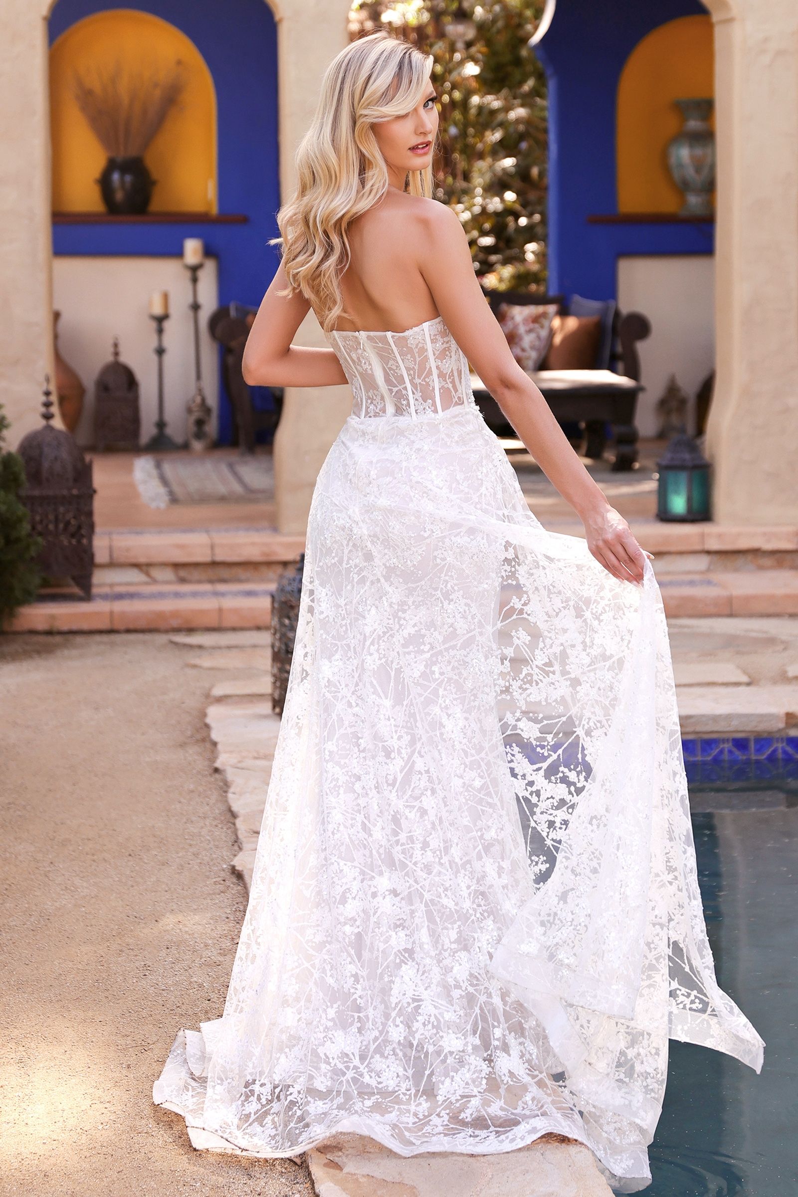 FITTED OVERSKIRT BRIDAL GOWN CDCB046W