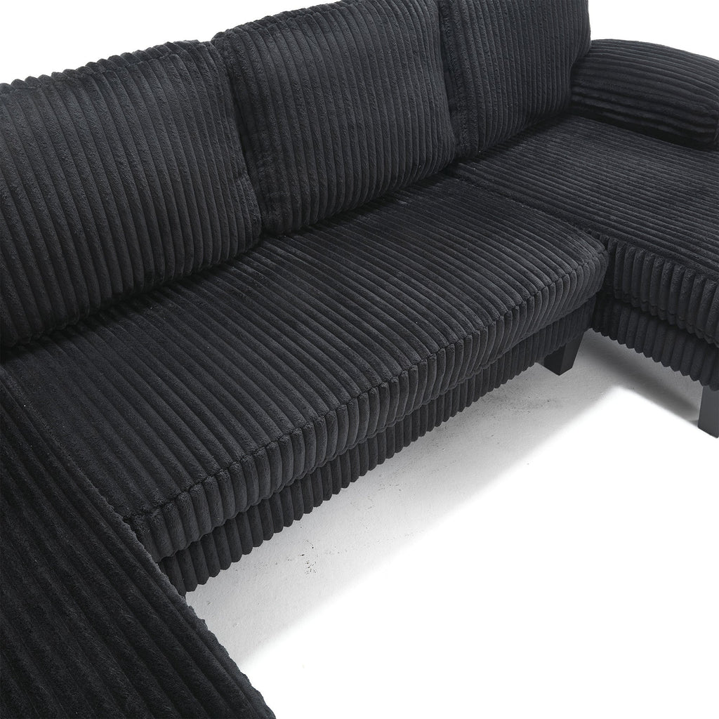 [VIDEO provided][New]U-Shaped Couch with Oversized Seat,4-Seat Sofa  with Double Chaise,Comfortable and spacious indoor furniture for Living Room,Apartment