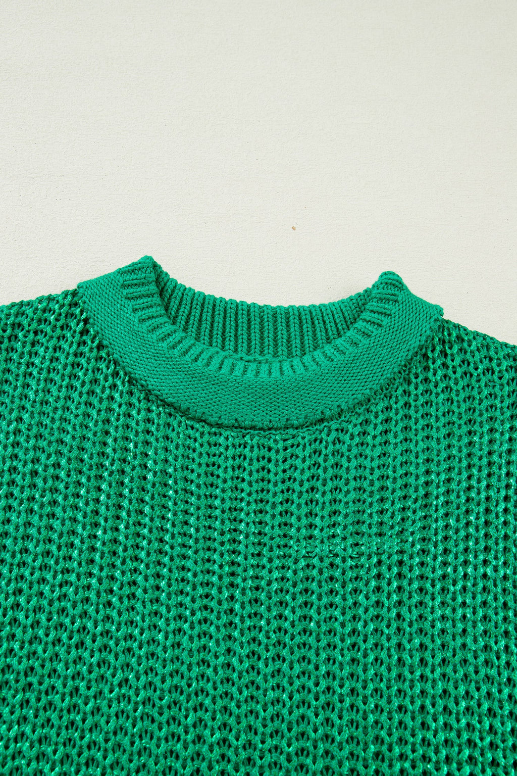 Solid Mock Neck Short Sleeve Knit Sweater