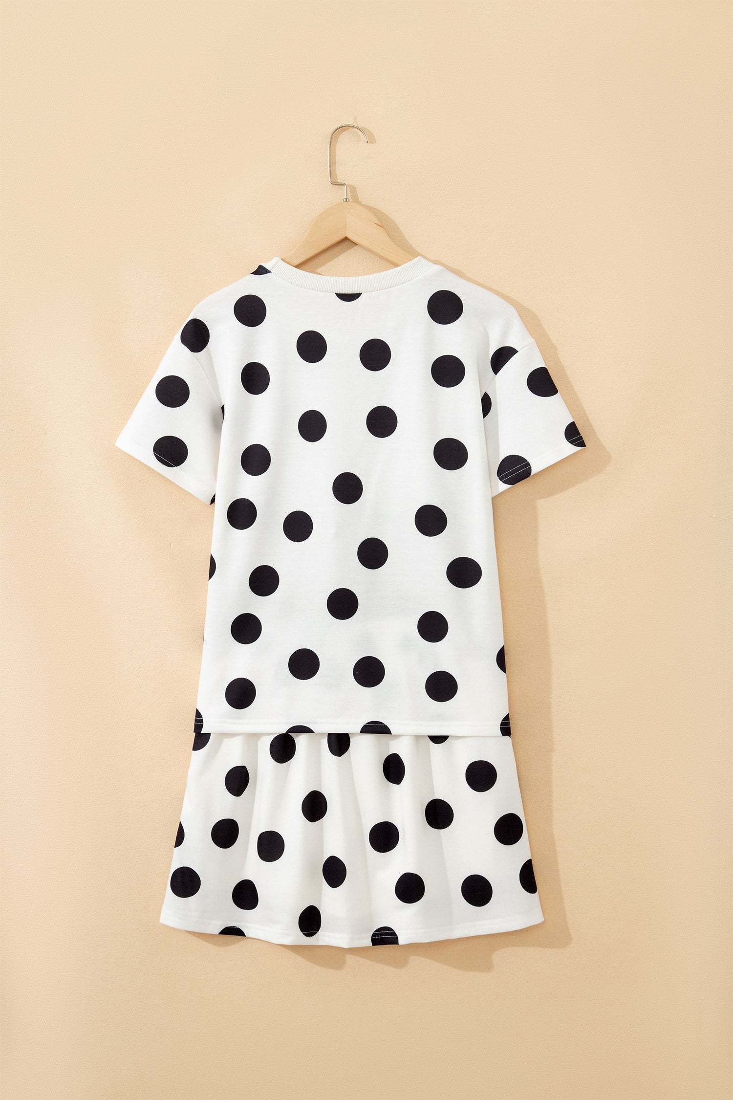 Polka Dot Short Sleeve Top & Mini Skort Set