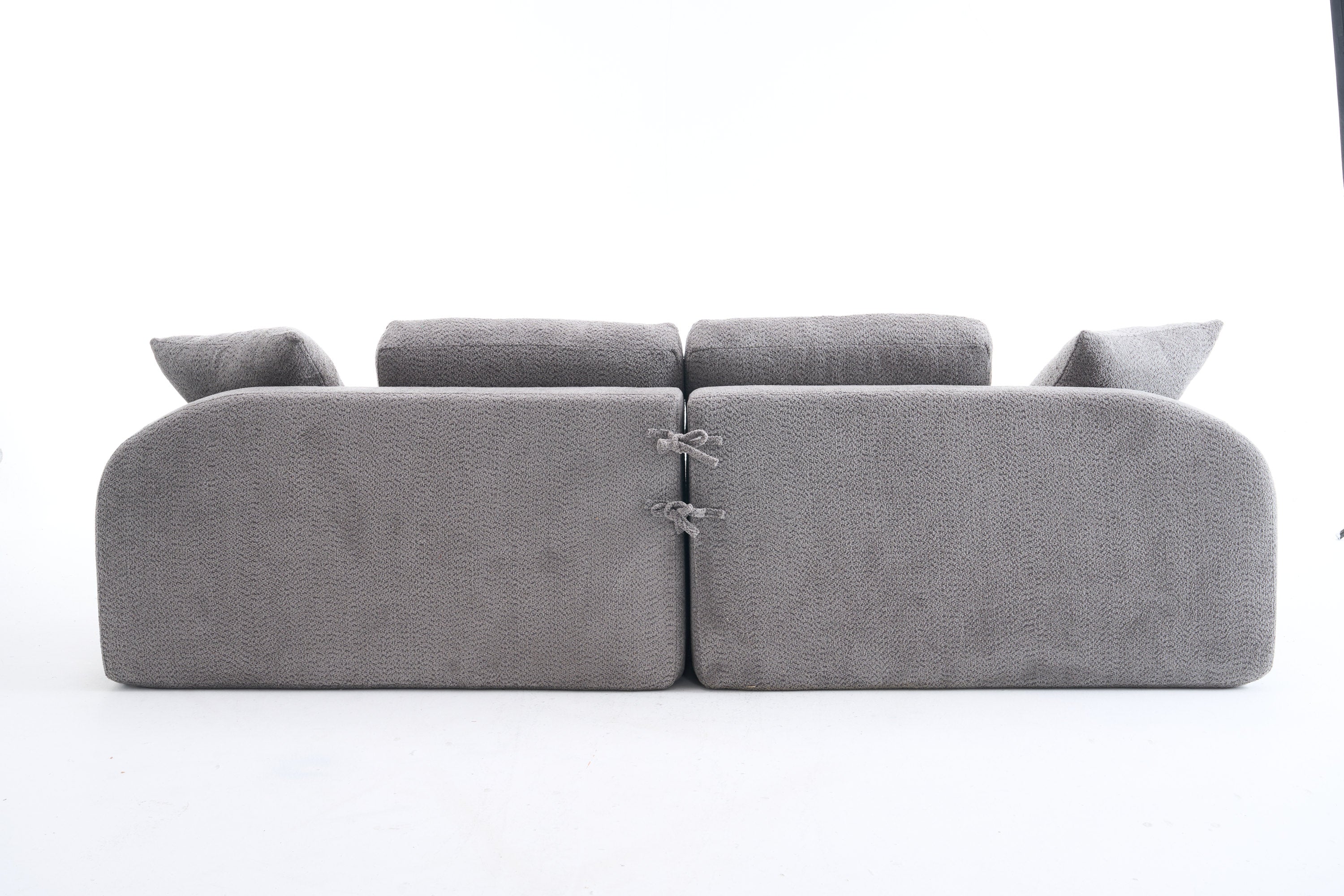 LY-024GY COMPRESSION SOFA: 4-seater combined sofa, Crochet Yarn Fabric, full sponge compression sofa,combined sofa with 4 pillows for home living/ Home Furniture/ Apartment/Office/House