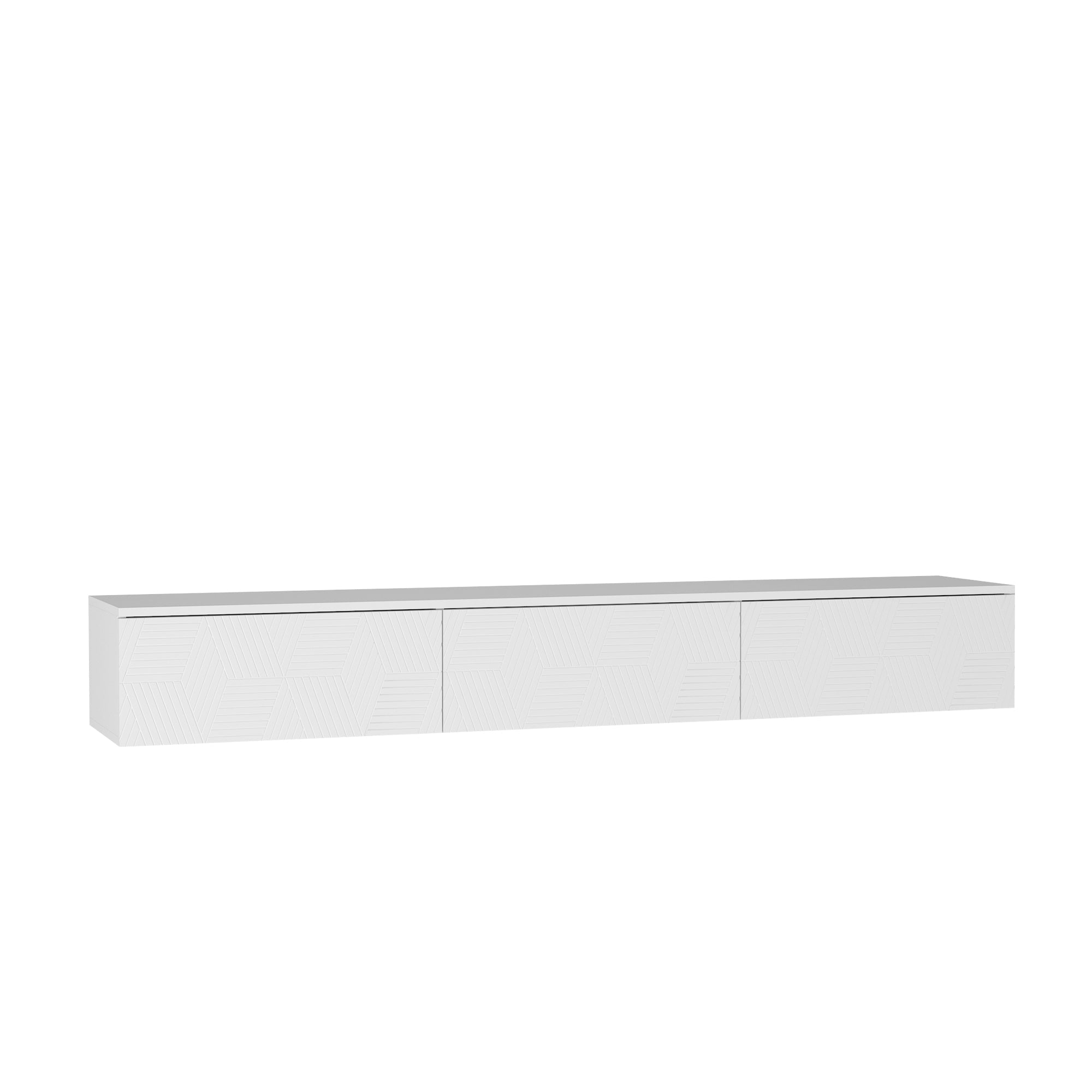 Floating TV Stand Wall Mounted with 16 Color LEDs,67' Modern TV Stand, Floating TV Cabinet Entertainment Center for 55 60 65 Inch TV,White