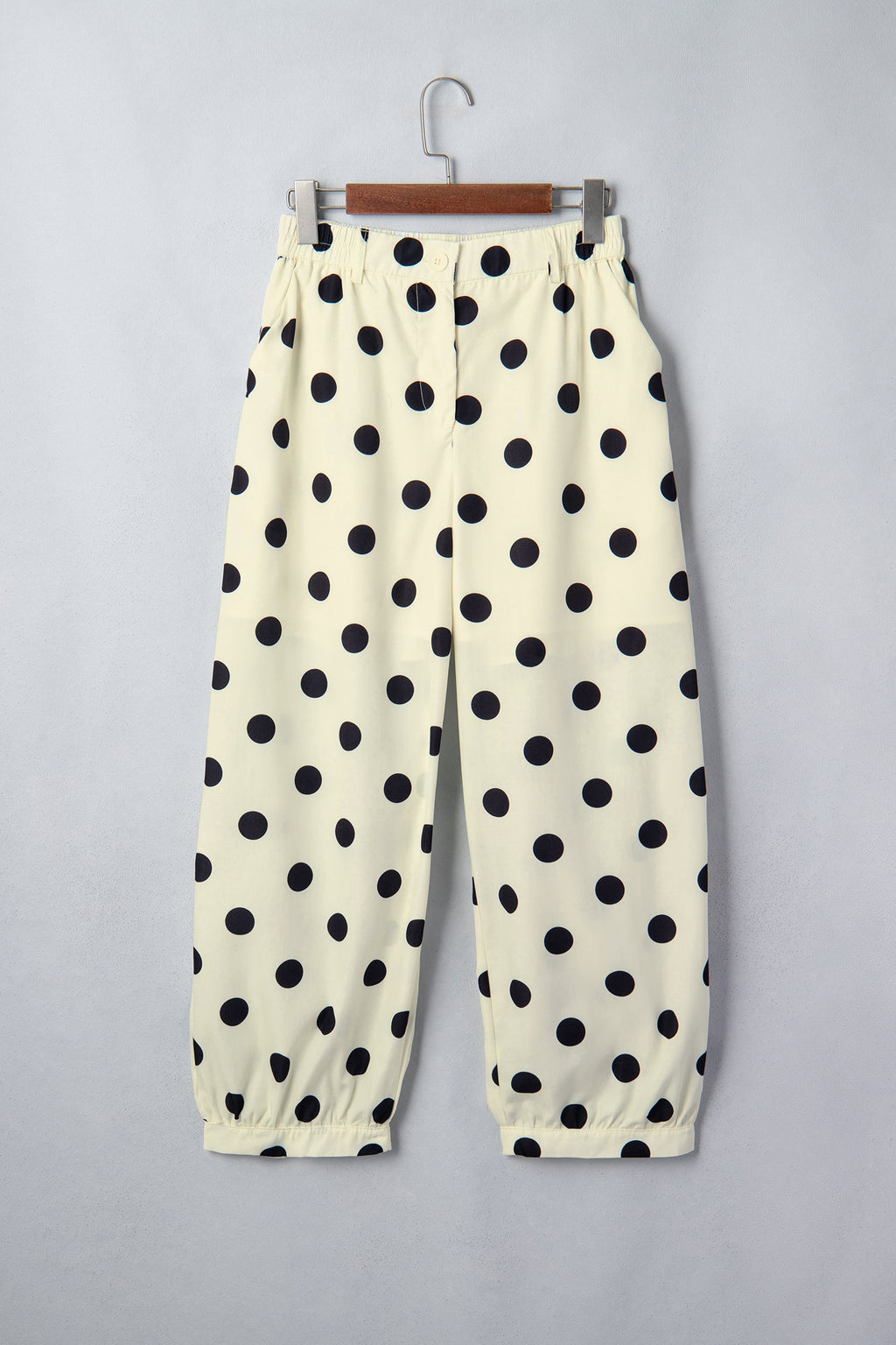 Polka Dot Pleated High Waist Harem Pants
